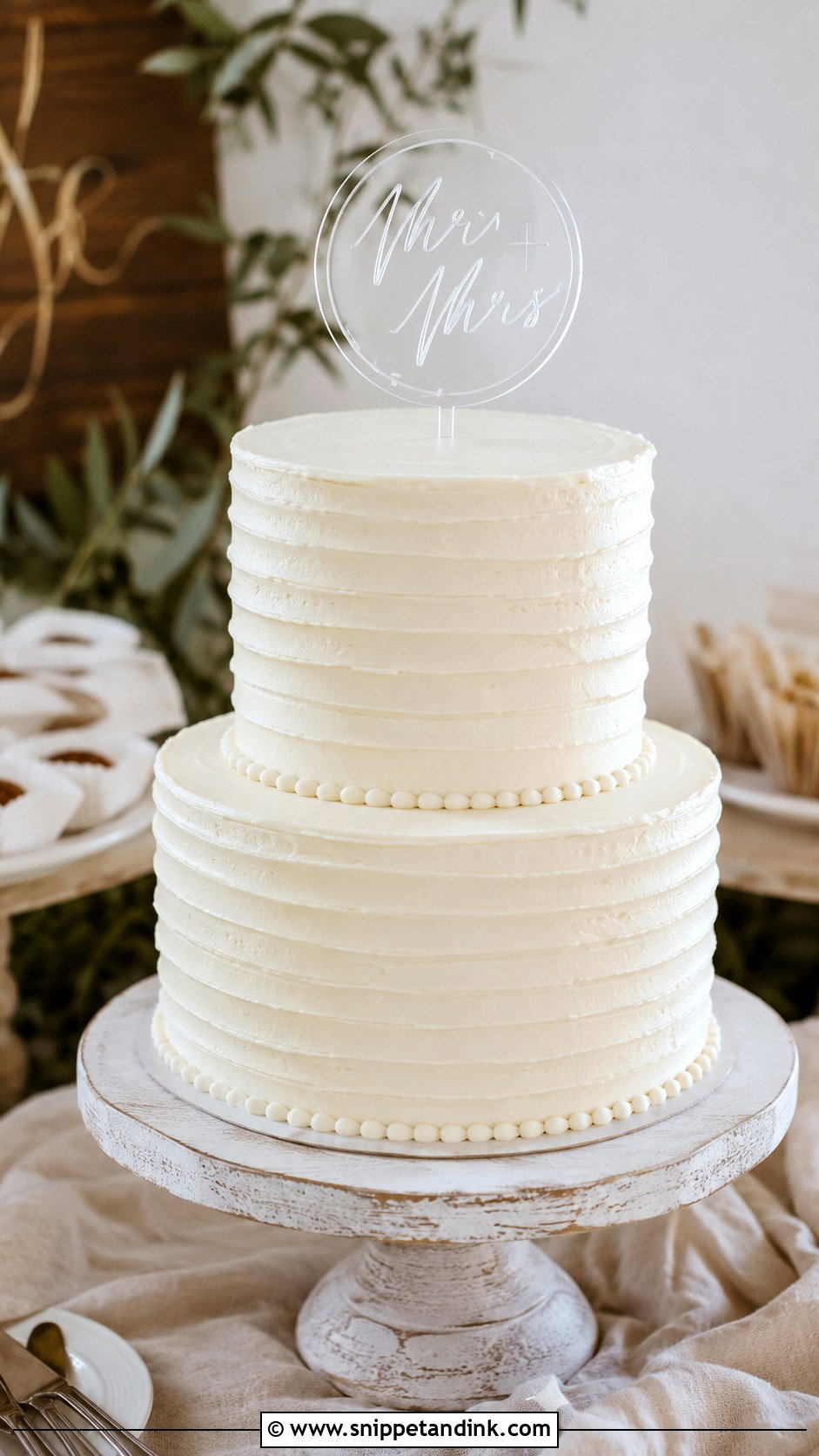 Textured Buttercream Wedding Cake - Snippet and Ink - 25 Wedding Cakes No Flowers