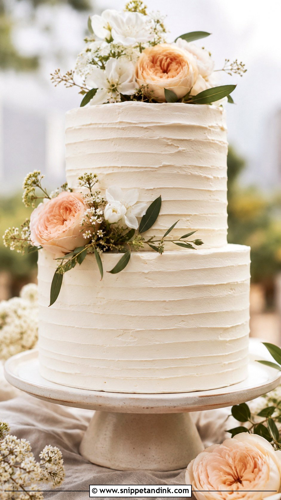 Textured Buttercream Wedding Cake - Snippet and Ink - 20 Display Cake Ideas for Wedding