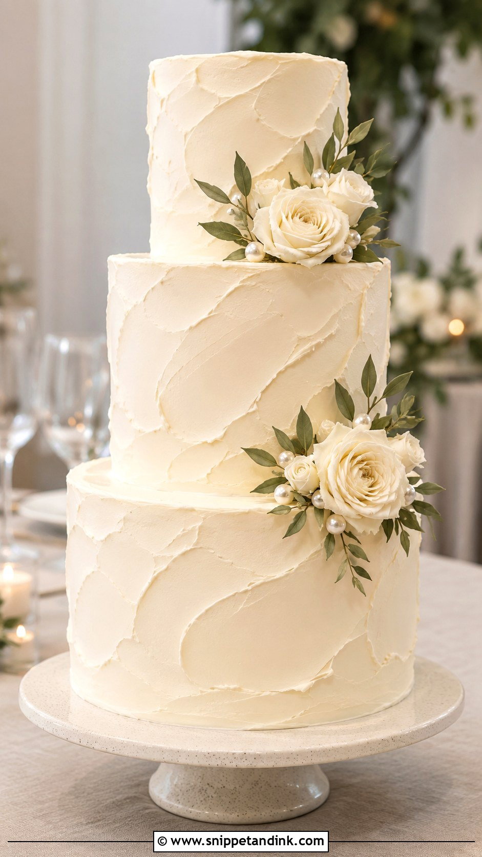 Textured Buttercream Wedding Cake - Snippet and Ink - 20 Easy Wedding Cake Decorating Ideas