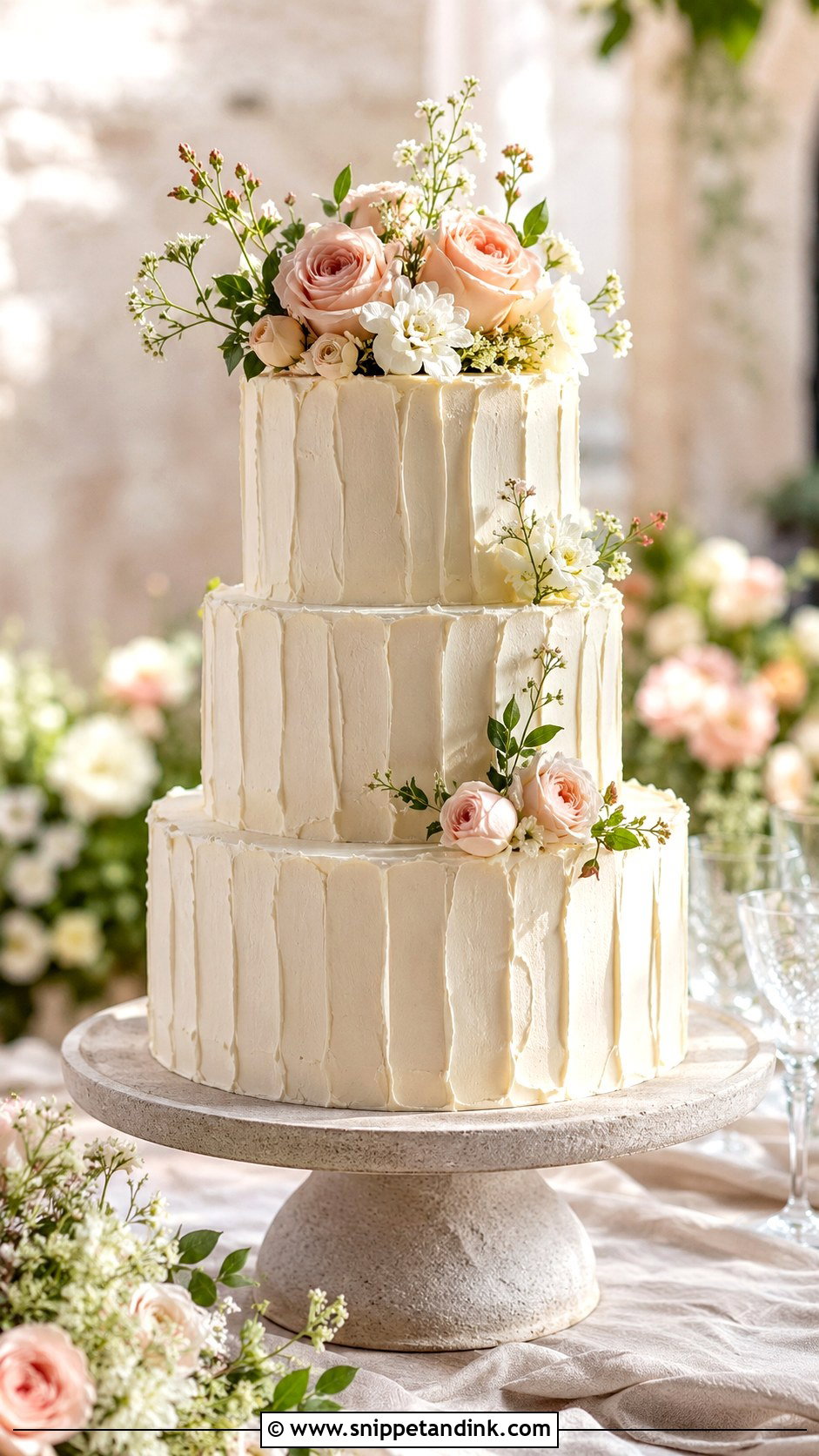 Textured Buttercream Wedding Cake - Snippet and Ink - 20 Elegant Wedding Cakes