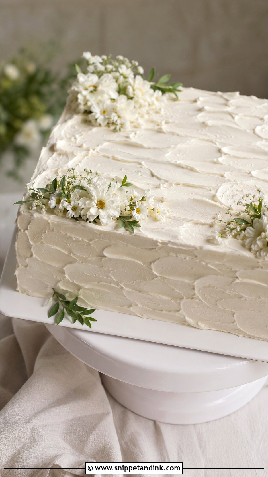 Textured Buttercream Wedding Sheet Cake - Snippet and Ink - 20 Summer Sheet Cake Designs for Wedding