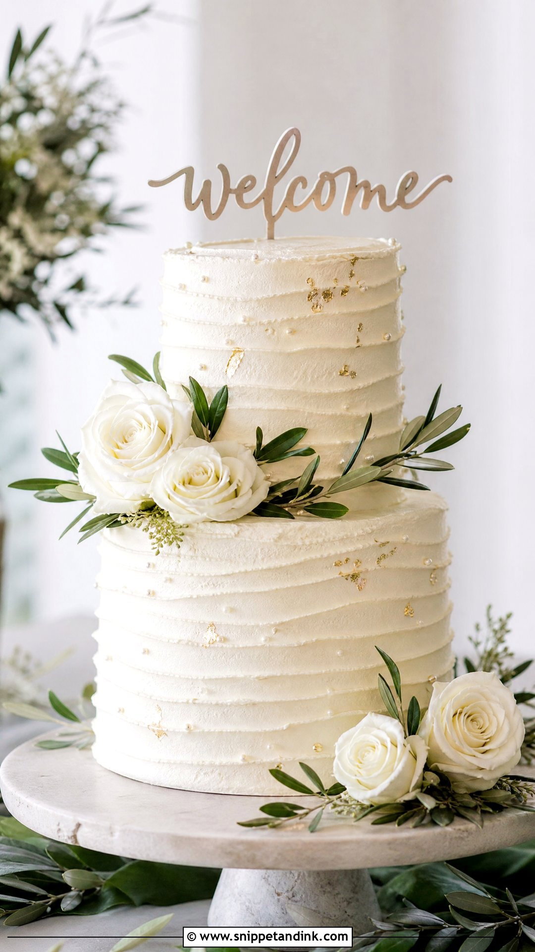 Textured Buttercream Welcome Wedding Cake - Snippet and Ink - 30 Welcome Cake Ideas for Wedding