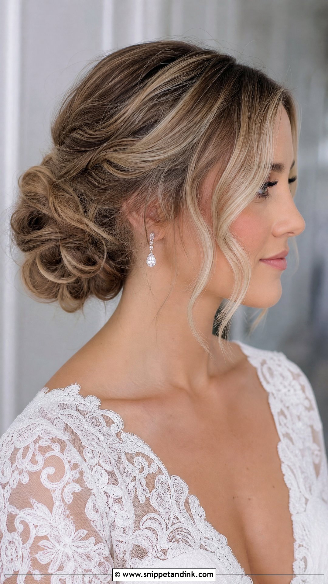 Textured Chignon Bridal Hair For Shoulder Length Hair - Snippet and Ink - 15 Bridal Hair for Shoulder Length Hair Ideas