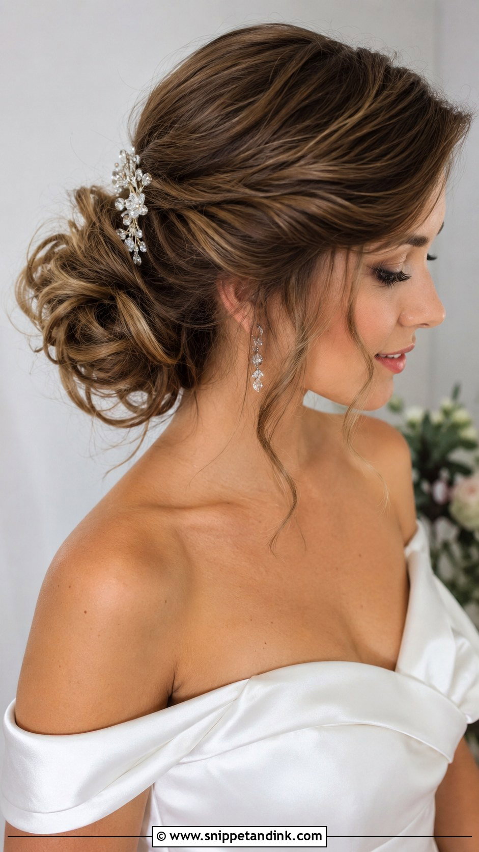 Textured Chignon With Side Sweep - Snippet and Ink - 20 Cute Wedding Hairstyles for Short Hair