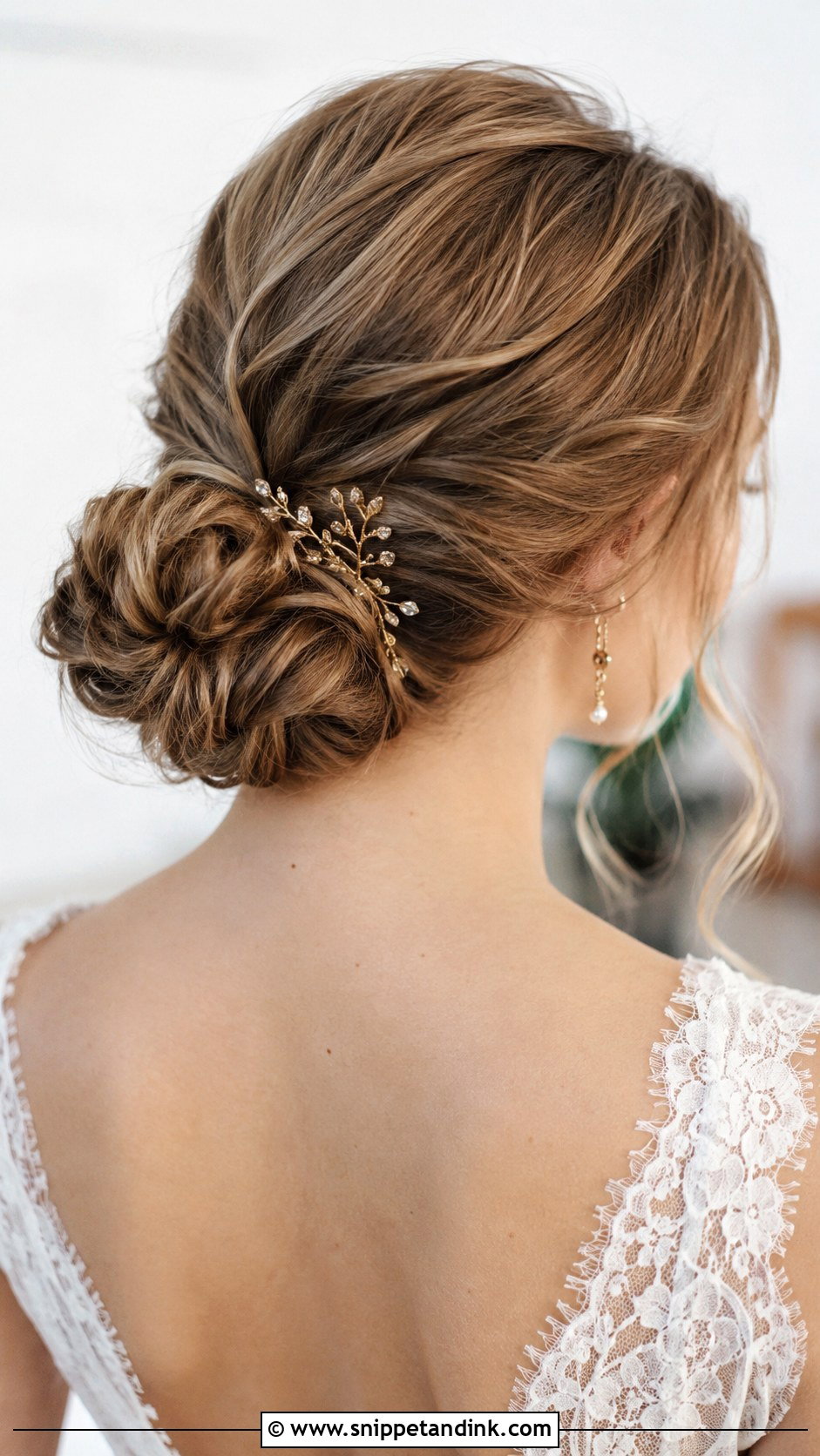 Textured Chignon for Thin Hair - Snippet and Ink - 25 Fine Hair Wedding Updo Ideas