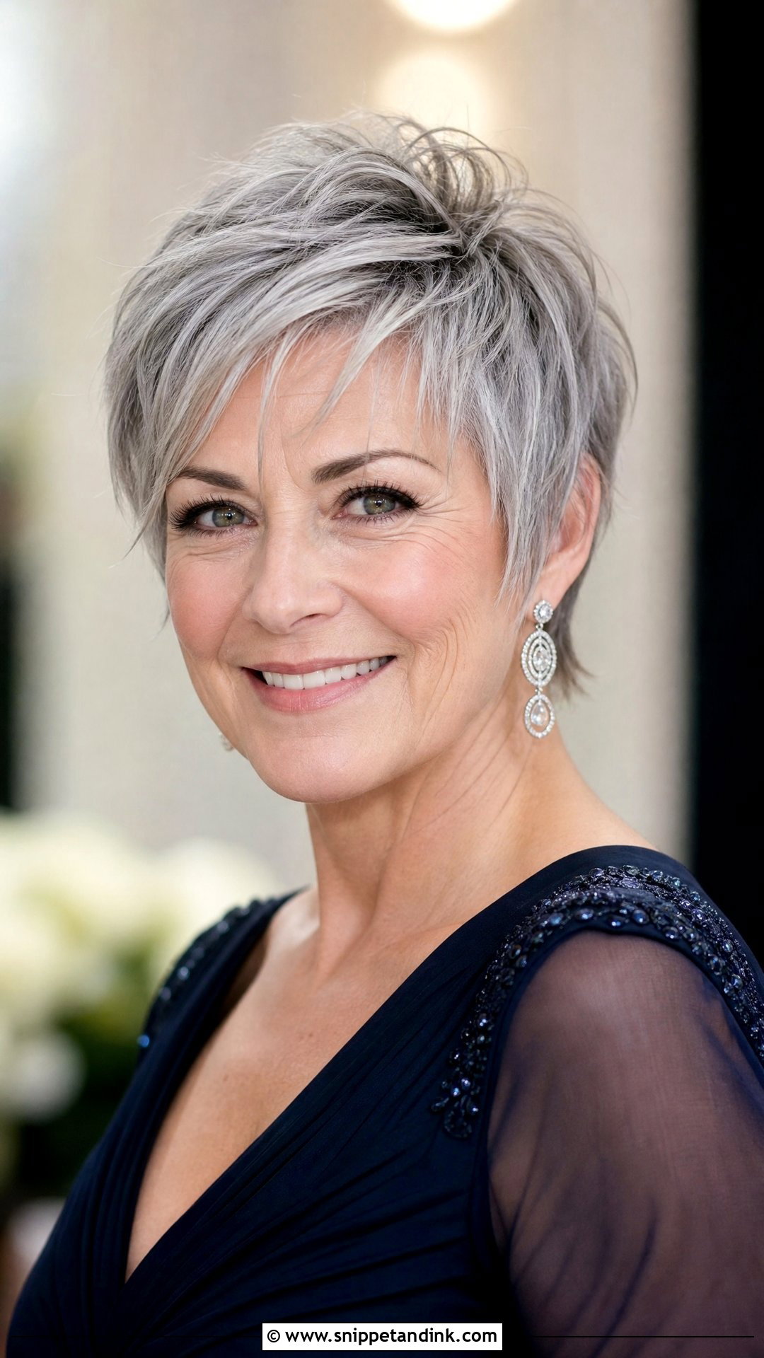 Textured Crop With Soft Layers - Snippet and Ink - 30 Mother of the Bride Hairstyles Over 50