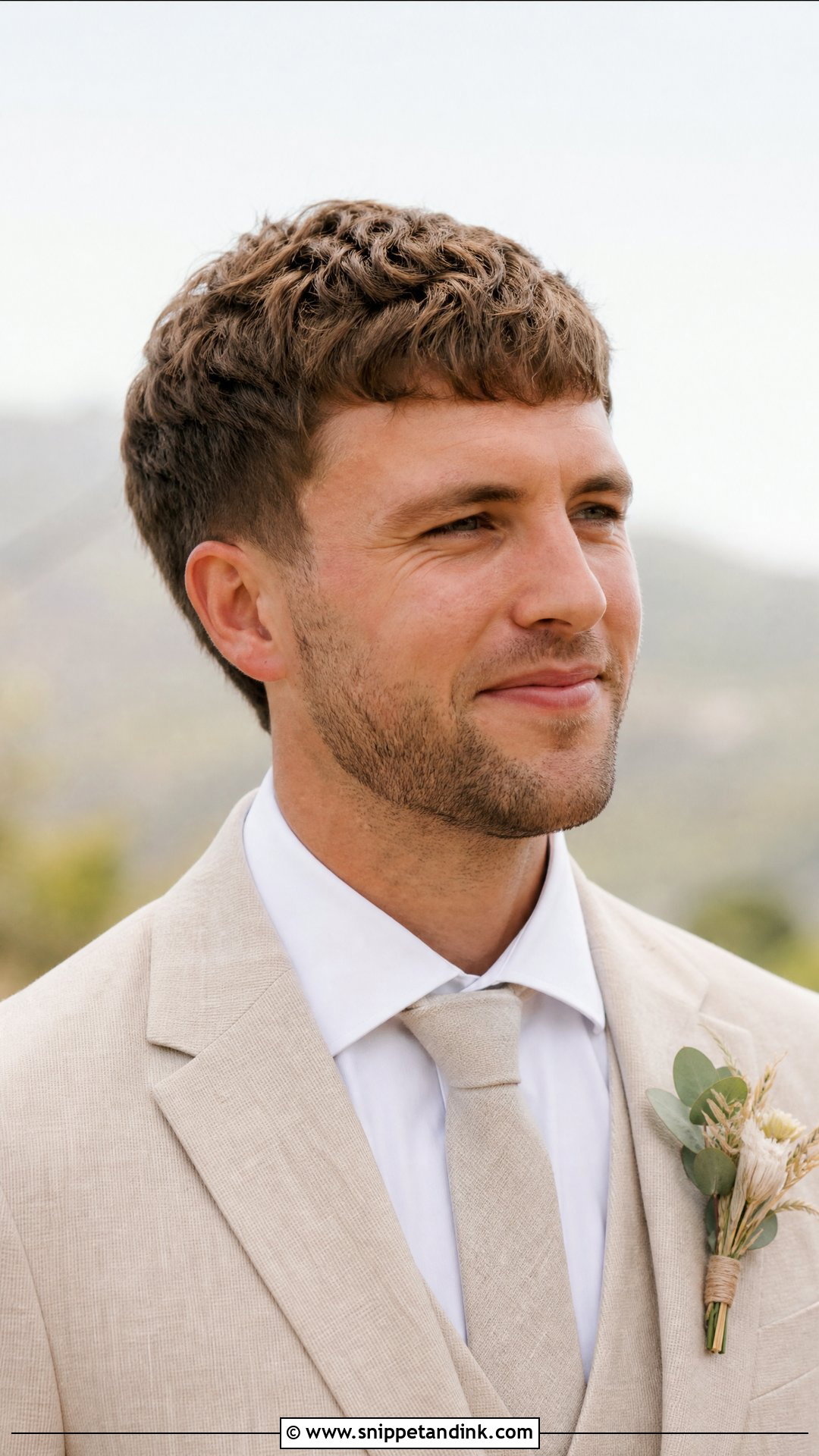 Textured Crop With Stubble - Snippet and Ink - 20 Groom Hairstyle Men Wedding with Beard Ideas