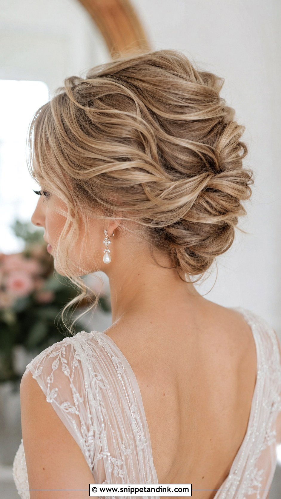 Textured French Twist With Champagne Blonde - Snippet and Ink - 30 French Twist Wedding Hair Ideas