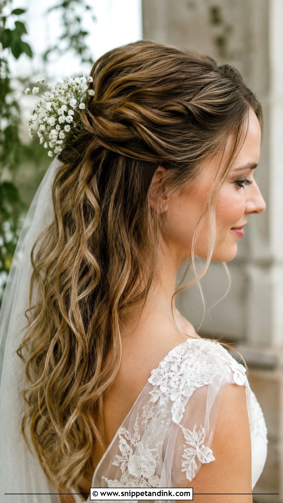 Textured Half Up With Twists - Snippet and Ink - 25 Hairstyles for Medium Length Hair for Wedding