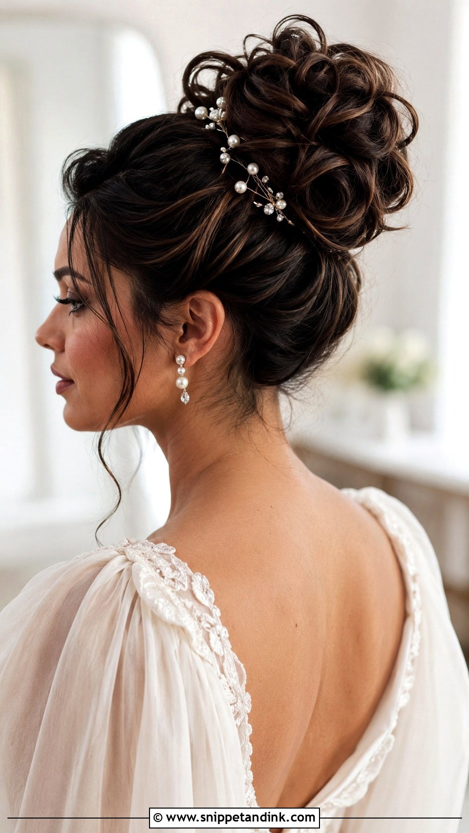 Textured High Bun Bride Updo For Long Hair - Snippet and Ink - 20 Bride Updo Hairstyles for Long Hair