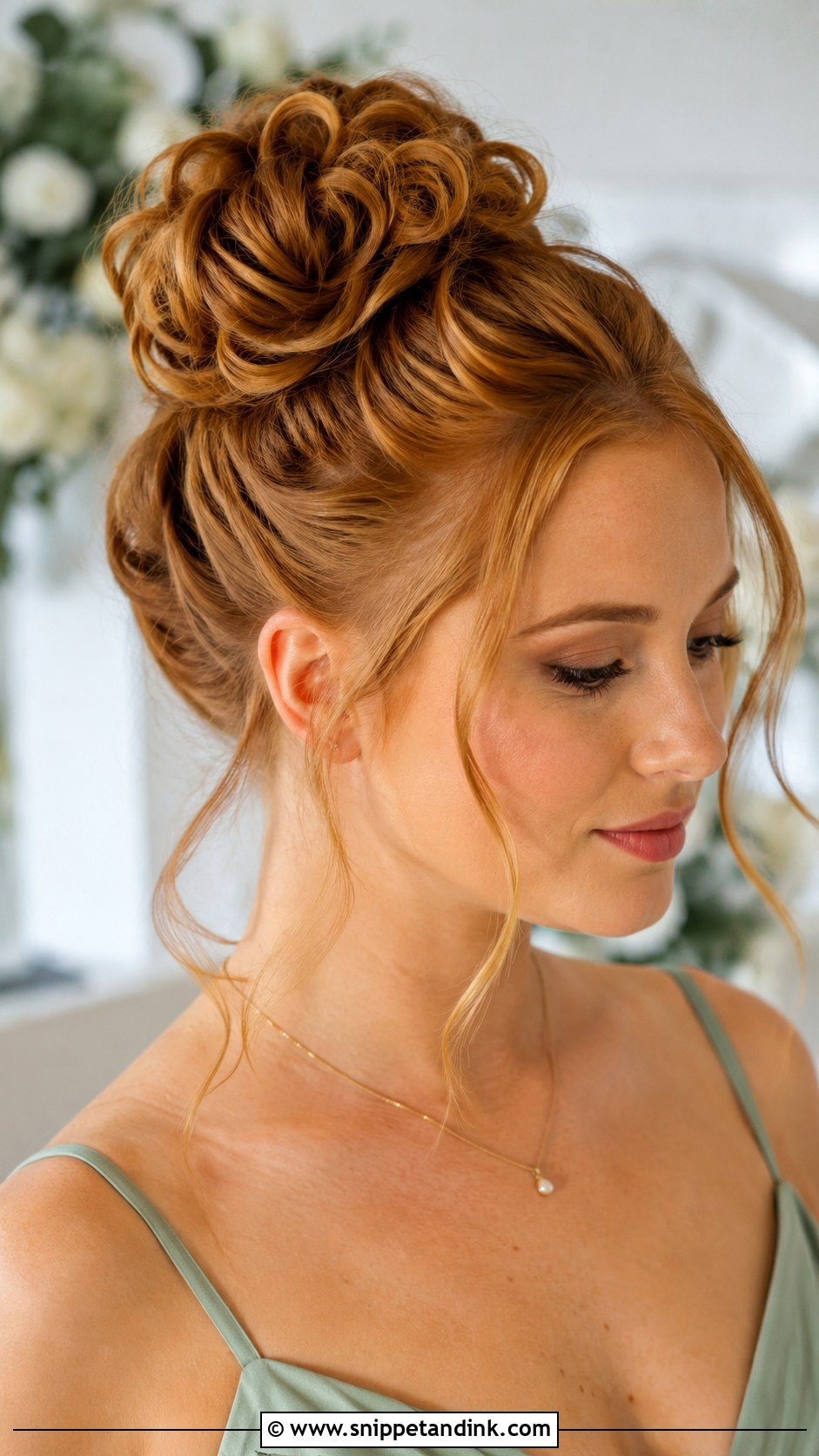 Textured High Bun Bridesmaid Updo - Snippet and Ink - 20 Simple Bridesmaid Hair Updo Ideas