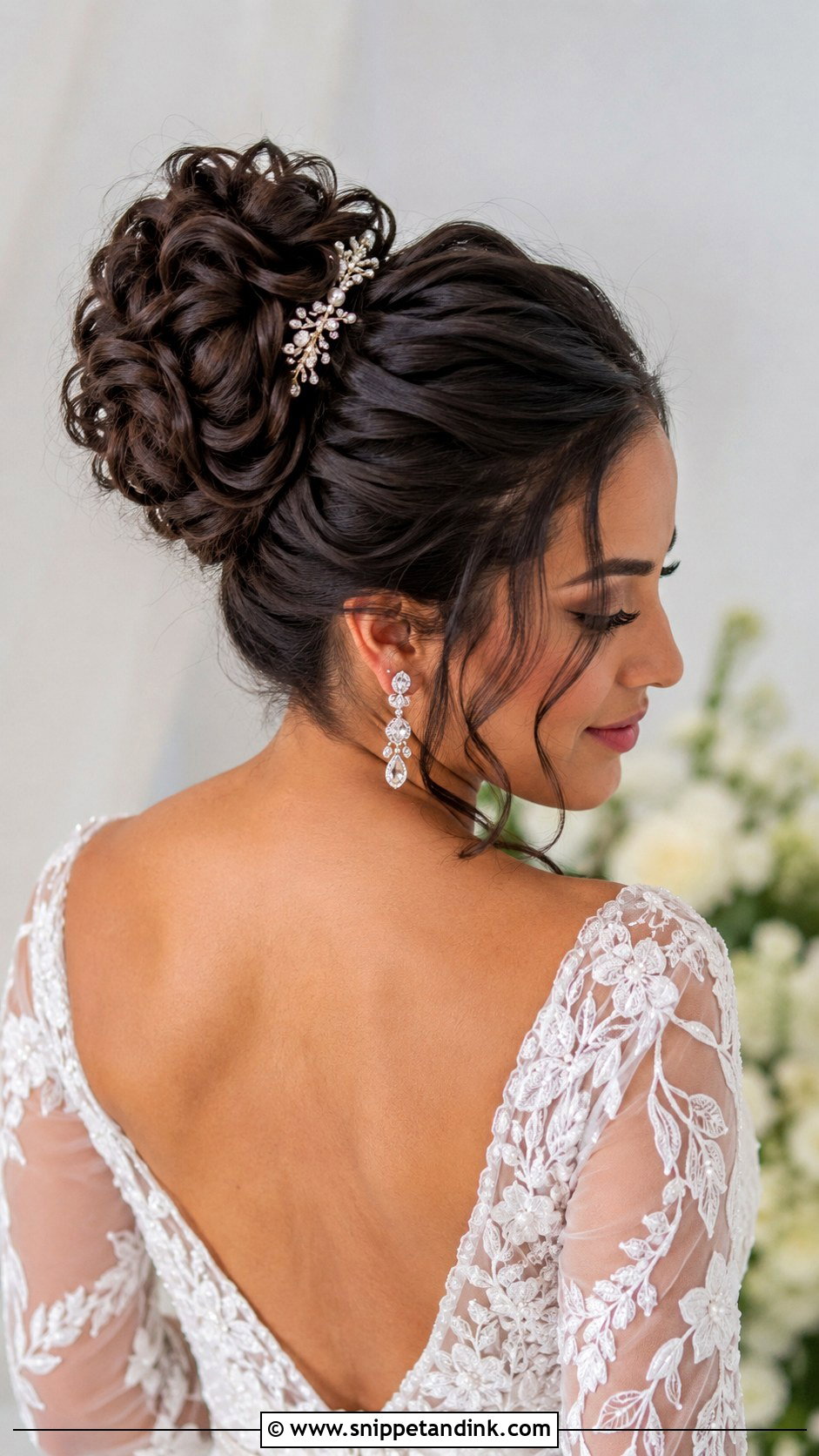 Textured High Bun Wedding Hairstyle - Snippet and Ink - 25 High Bun Wedding Hairstyles