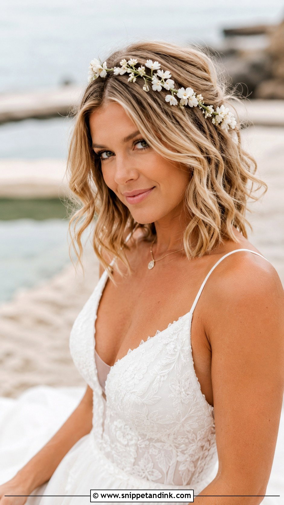 Textured Lob With Loose Waves - Snippet and Ink - 25 Short Hair Style for Wedding Ideas