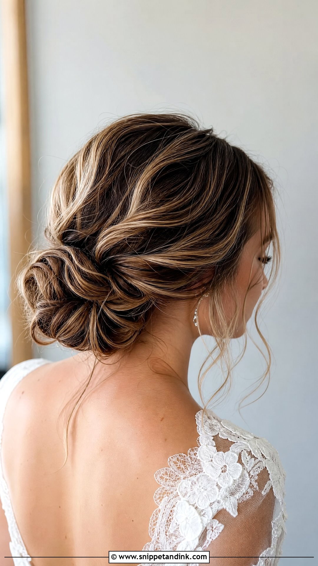 Textured Low Bridal Bun - Snippet and Ink - 15 Bride Bun Hairstyles Wedding Day