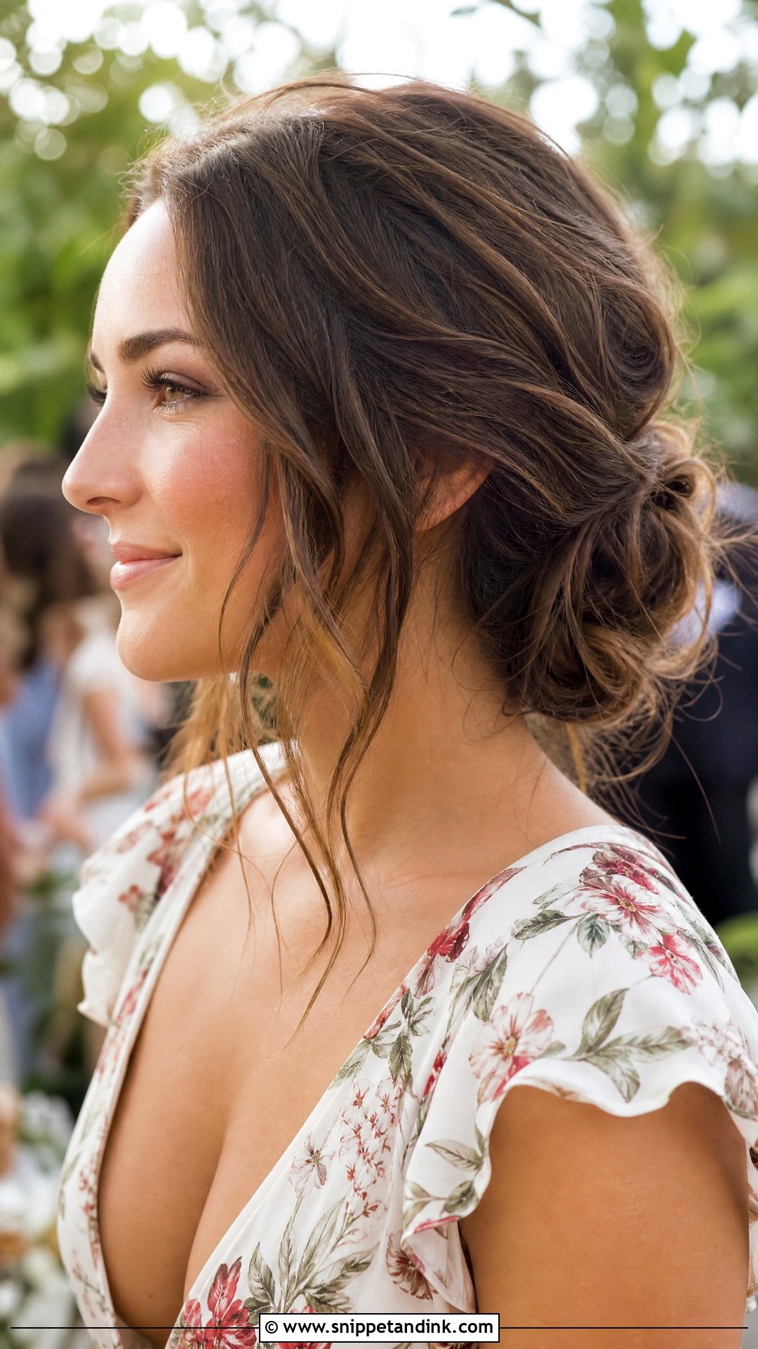 Textured Low Bun - Snippet and Ink - 20 Medium Length Hair Styles for Wedding Guest