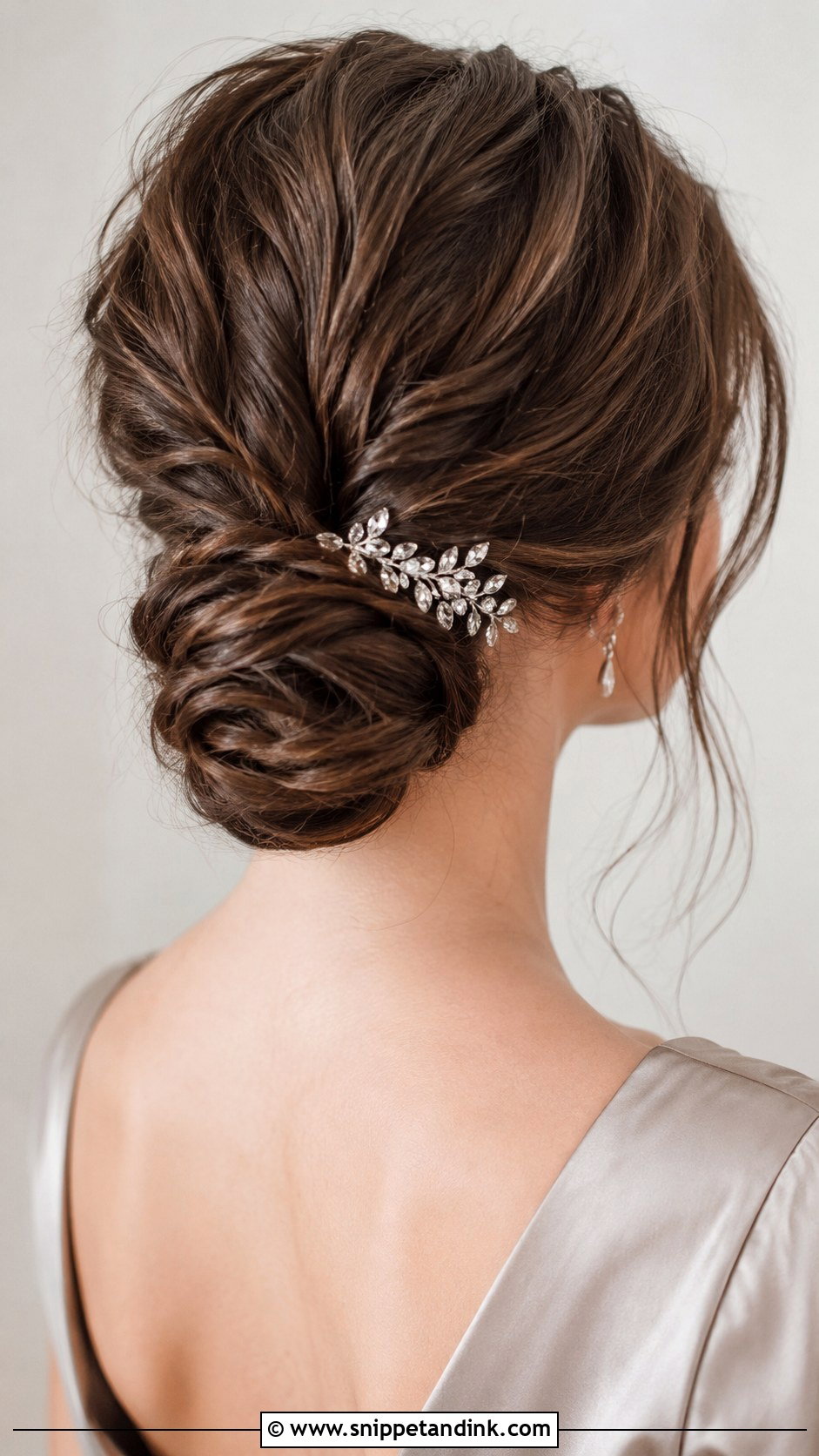 Textured Low Bun - Snippet and Ink - 20 Wedding Party Hairstyles for Medium Hair