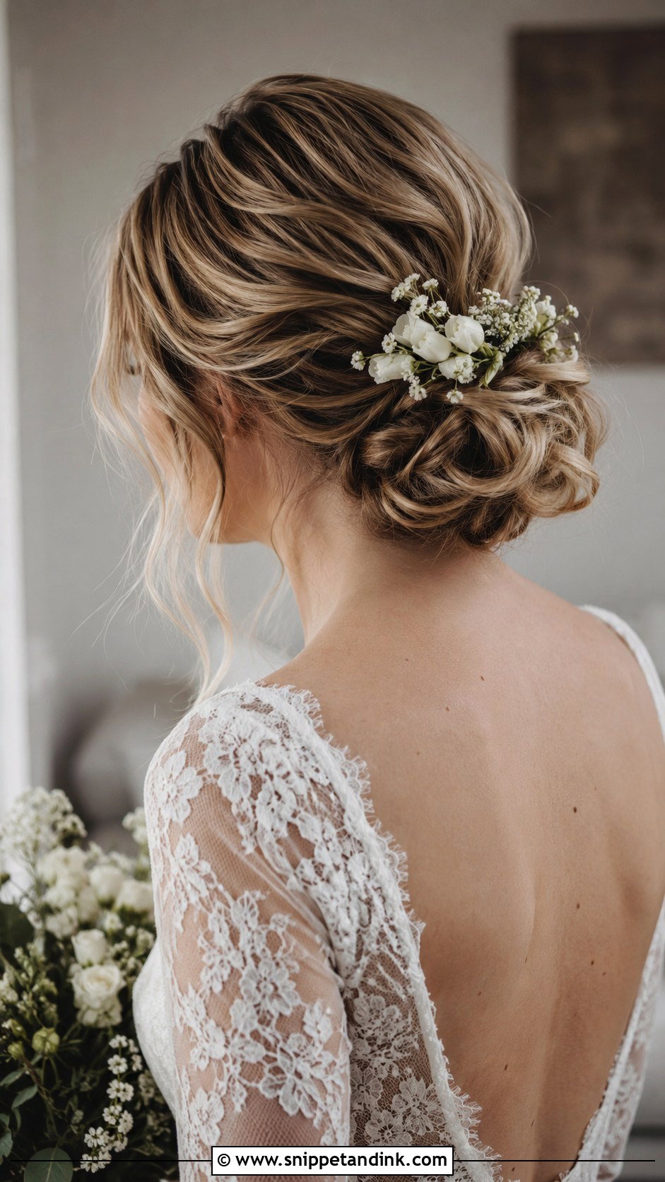 Textured Low Bun Bridal Hair - Snippet and Ink - 20 Bridal Hair Inspo 2025 Ideas
