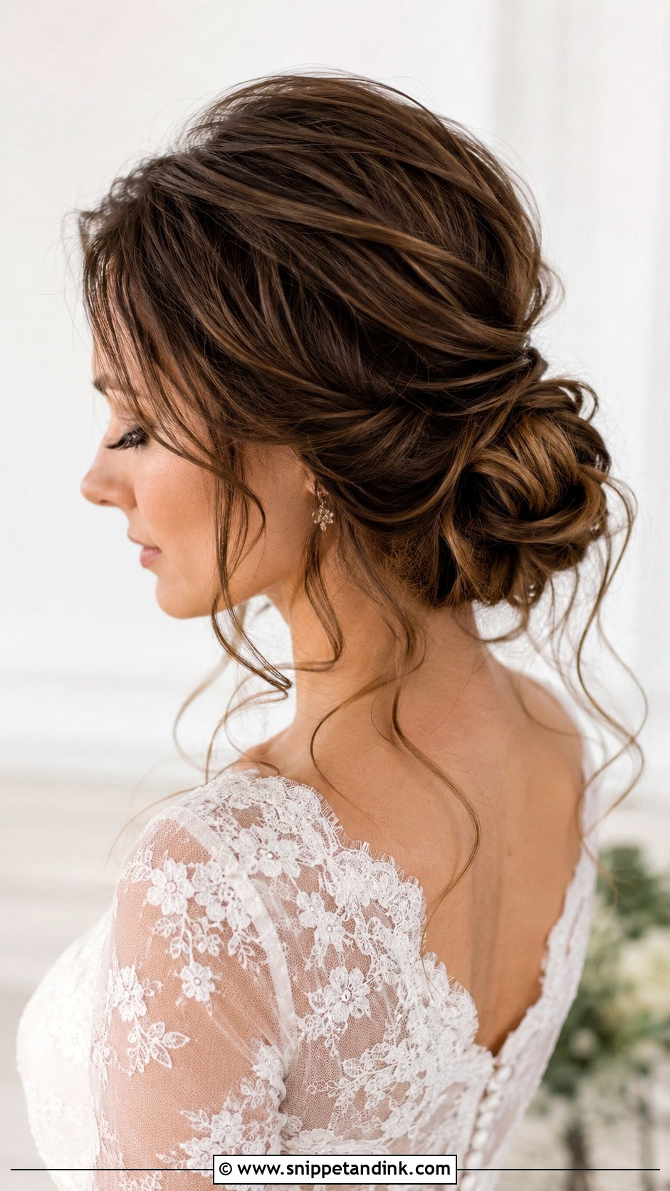 Textured Low Bun Bridal Updo For Long Hair - Snippet and Ink - 20 Elegant Bridal Updo Hairstyles for Long Hair Wedding