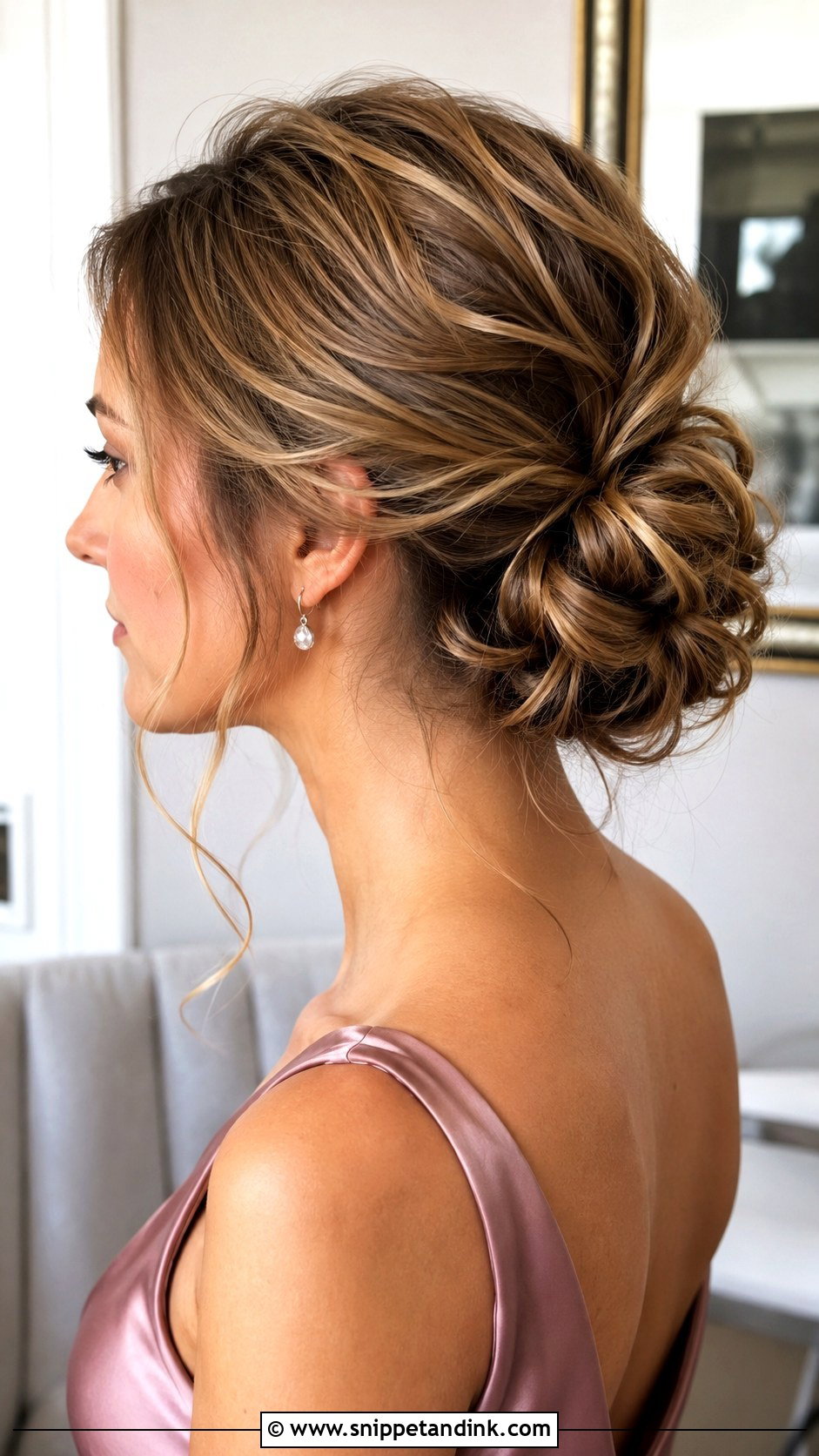 Textured Low Bun Bridesmaid Hairstyle For Fine Hair - Snippet and Ink - 20 Bridesmaid Hairstyles for Fine Hair