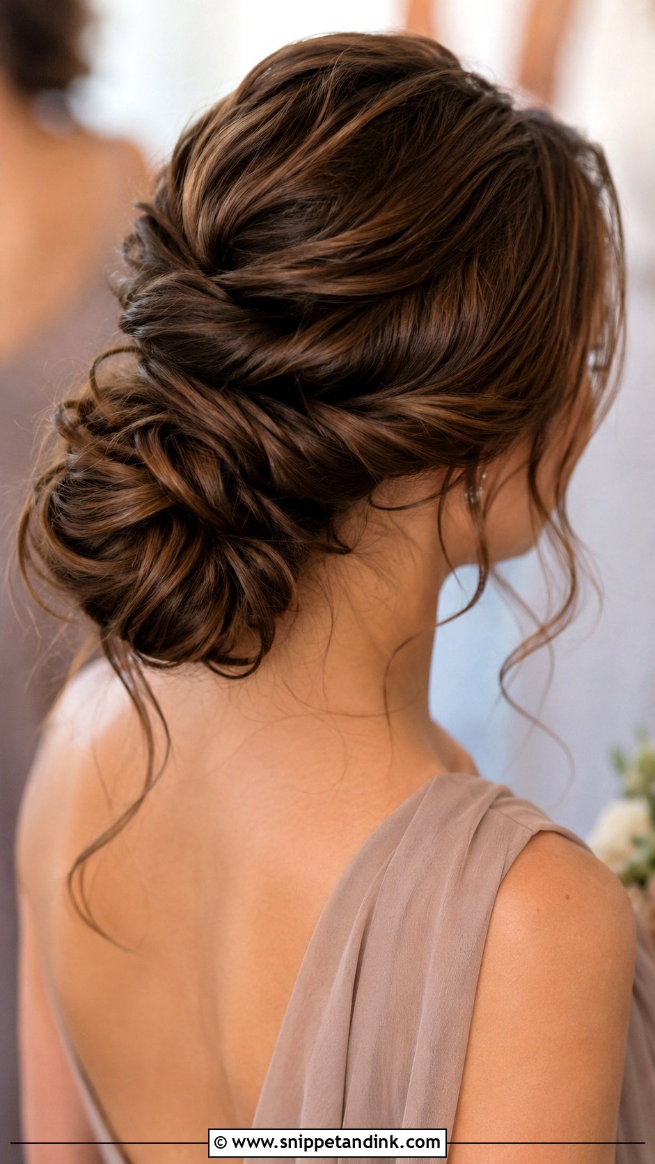 Textured Low Bun Bridesmaid Updo - Snippet and Ink - 20 Bridesmaid Updos for Long Hair
