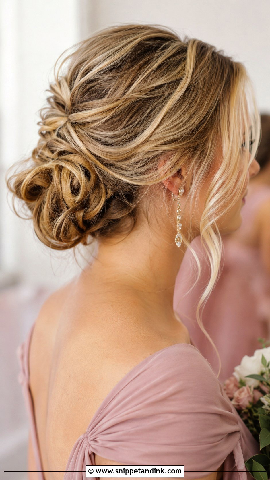Textured Low Bun Bridesmaid Updo - Snippet and Ink - 20 Simple Bridesmaid Hairstyles Updo