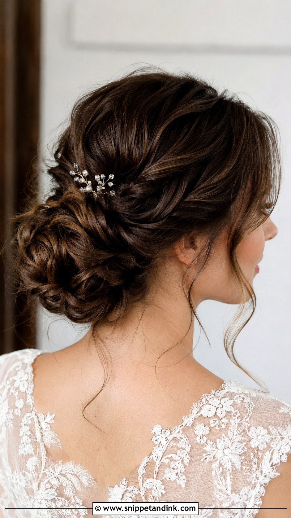 Textured Low Bun Wedding Hairstyle - Snippet and Ink - 20 Hair Up Wedding Hairstyles