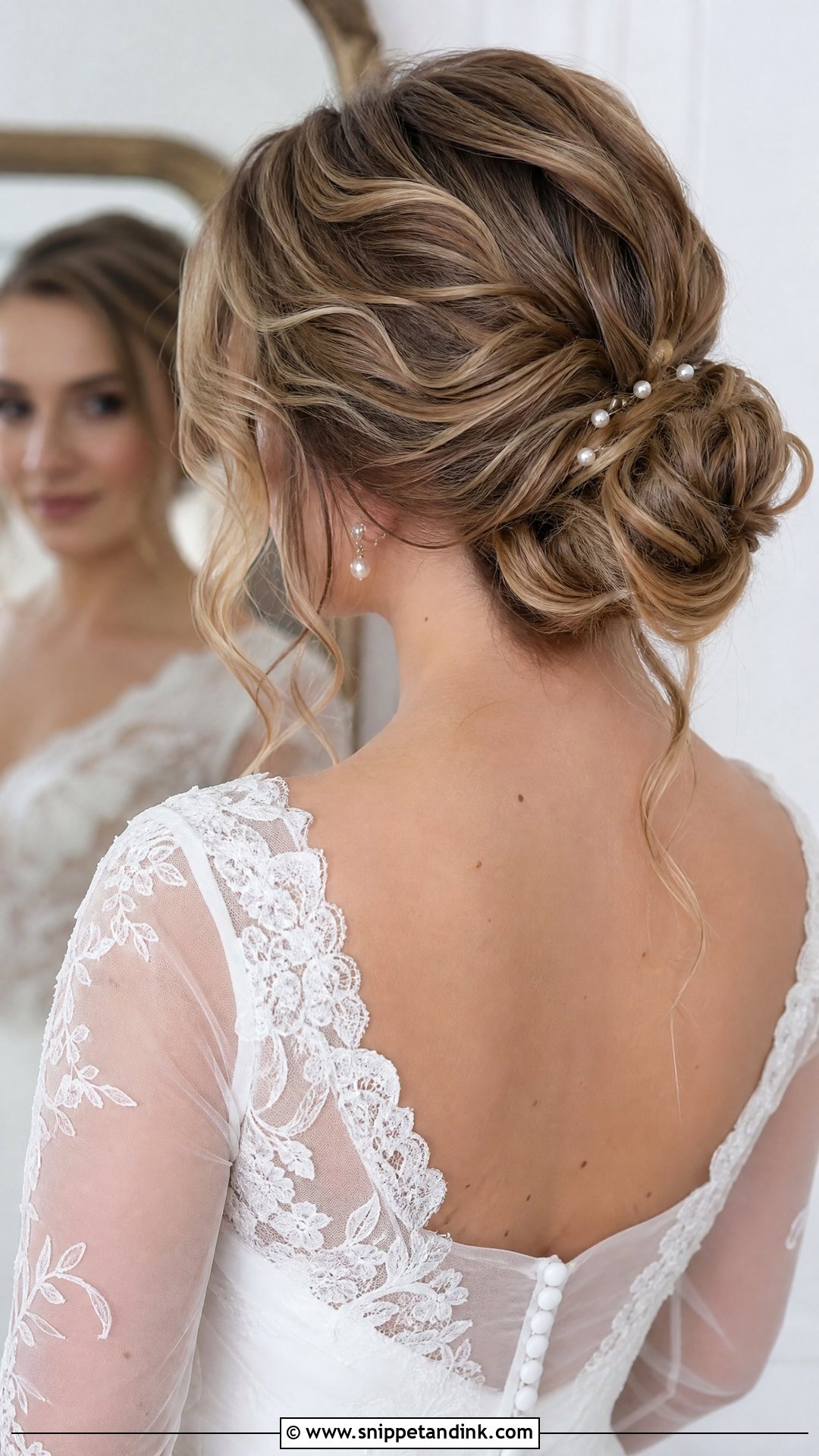 Textured Low Bun Wedding Hairstyle - Snippet and Ink - 20 Women Wedding Hairstyles