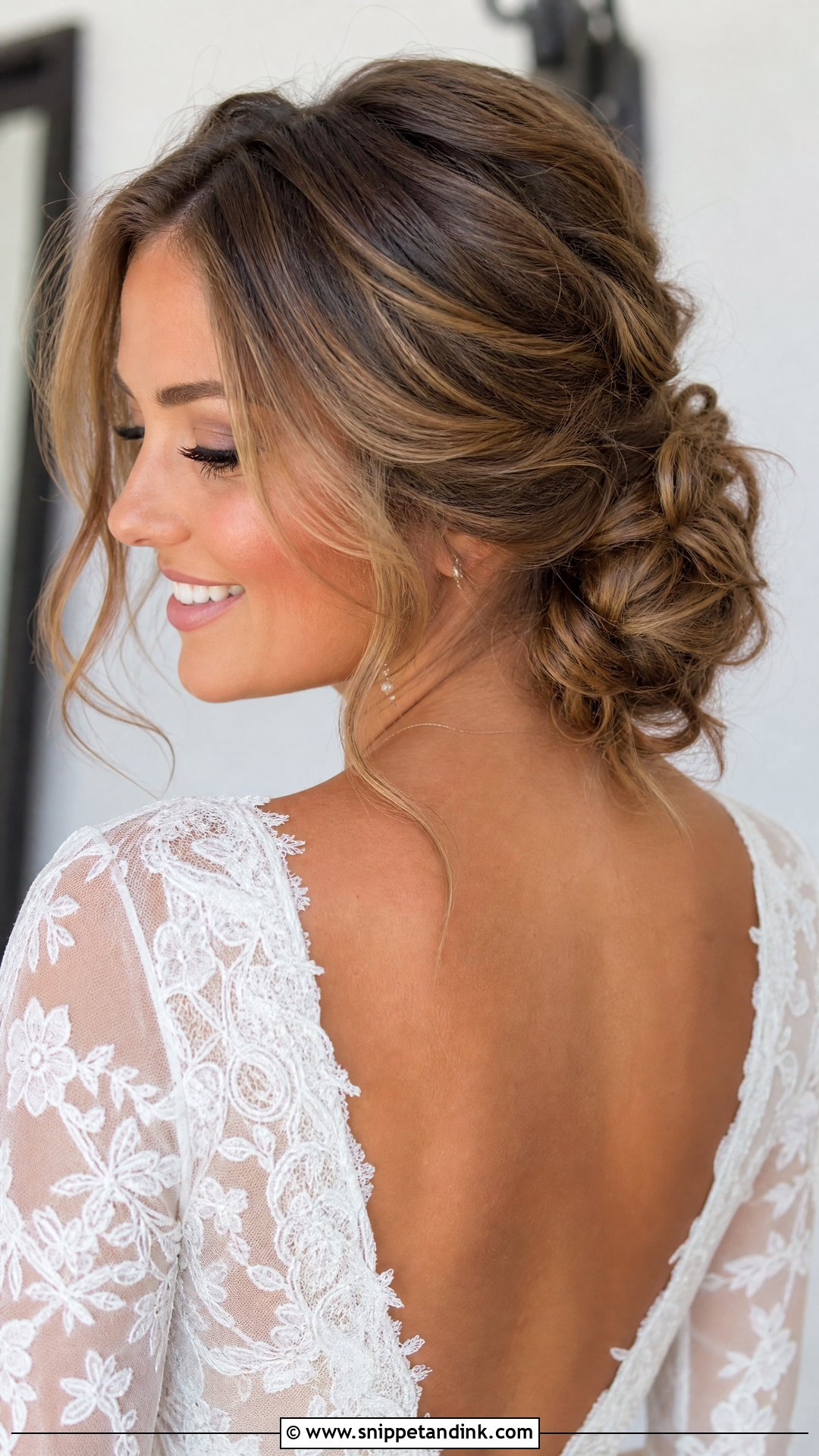 Textured Low Bun Wedding Hairstyle - Snippet and Ink - 15 Classy Bun Wedding Hairstyles