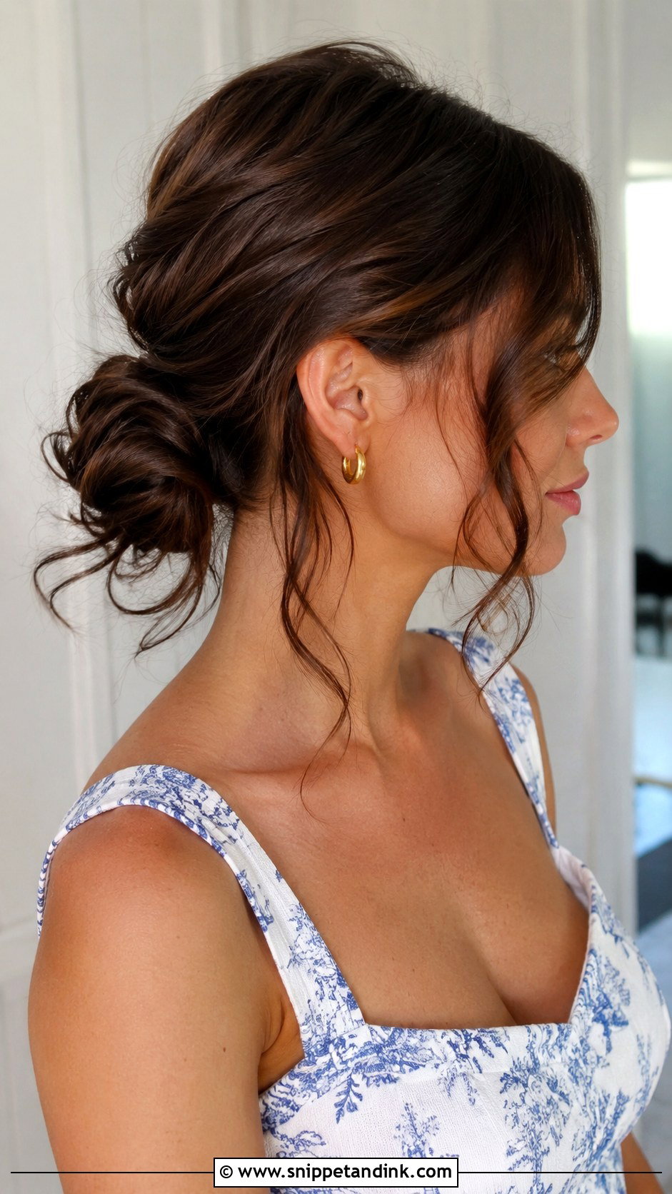 Textured Low Bun With Face Framing Pieces - Snippet and Ink - 25 Summer Wedding Guest Hair Ideas