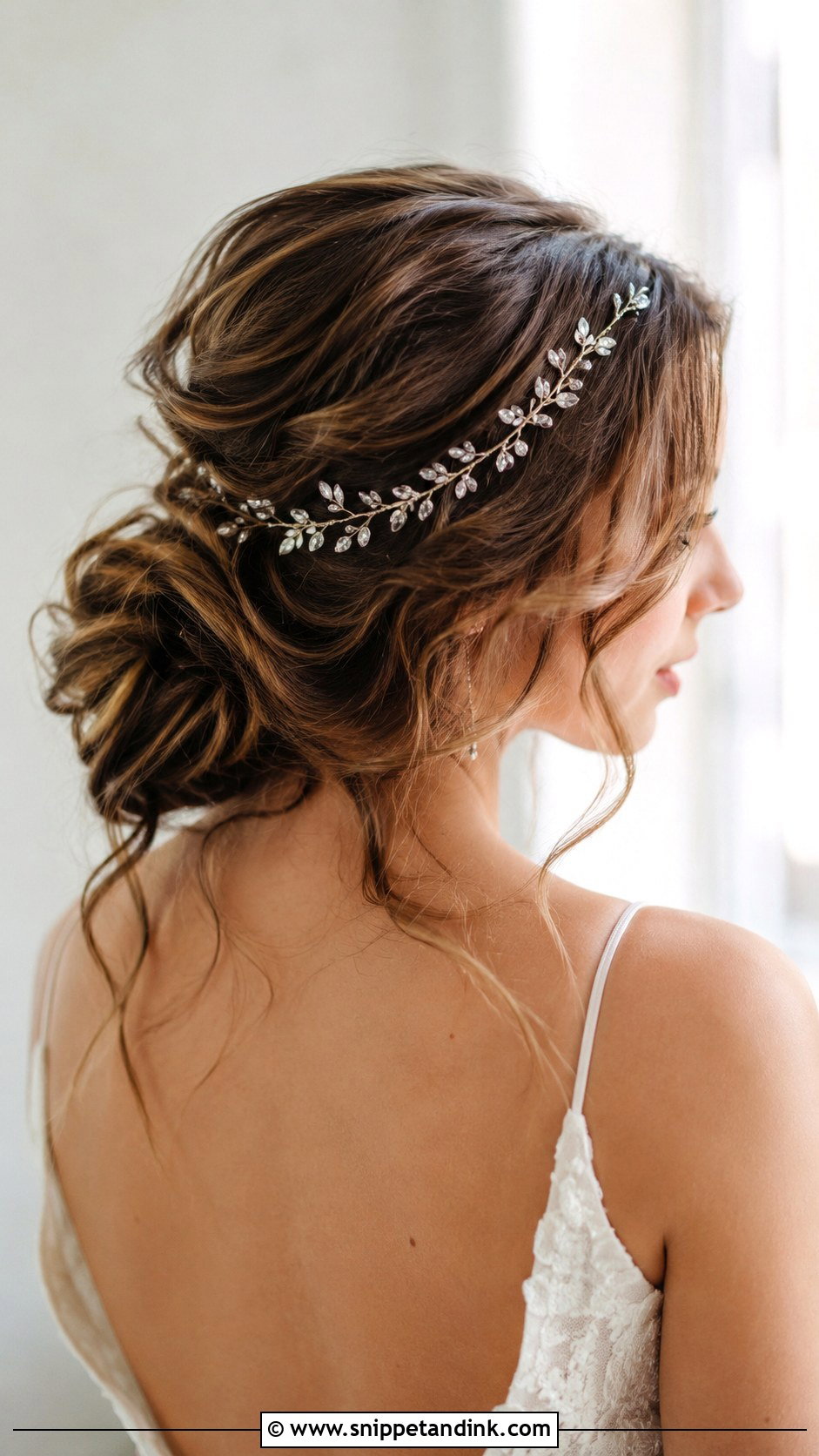 Textured Low Bun With Loose Waves - Snippet and Ink - 20 Wedding Hair Up Bride Ideas