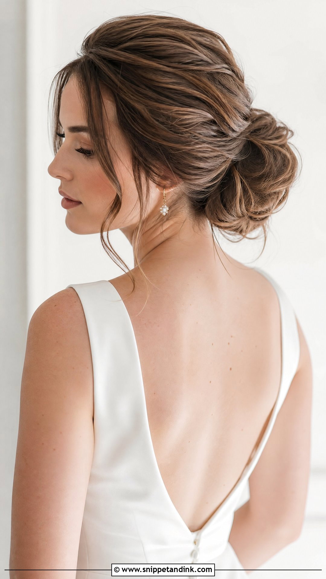 Textured Low Bun With Soft Volume - Snippet and Ink - 20 Soft Wedding Updo Ideas