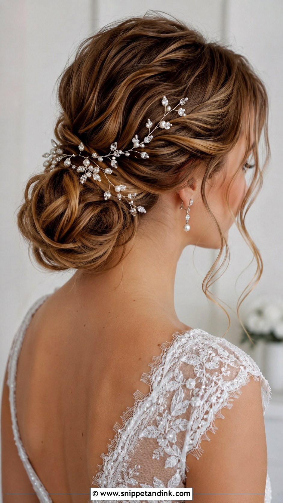 Textured Low Bun for Brides - Snippet and Ink - 25 Simple Bridal Hairstyle Ideas