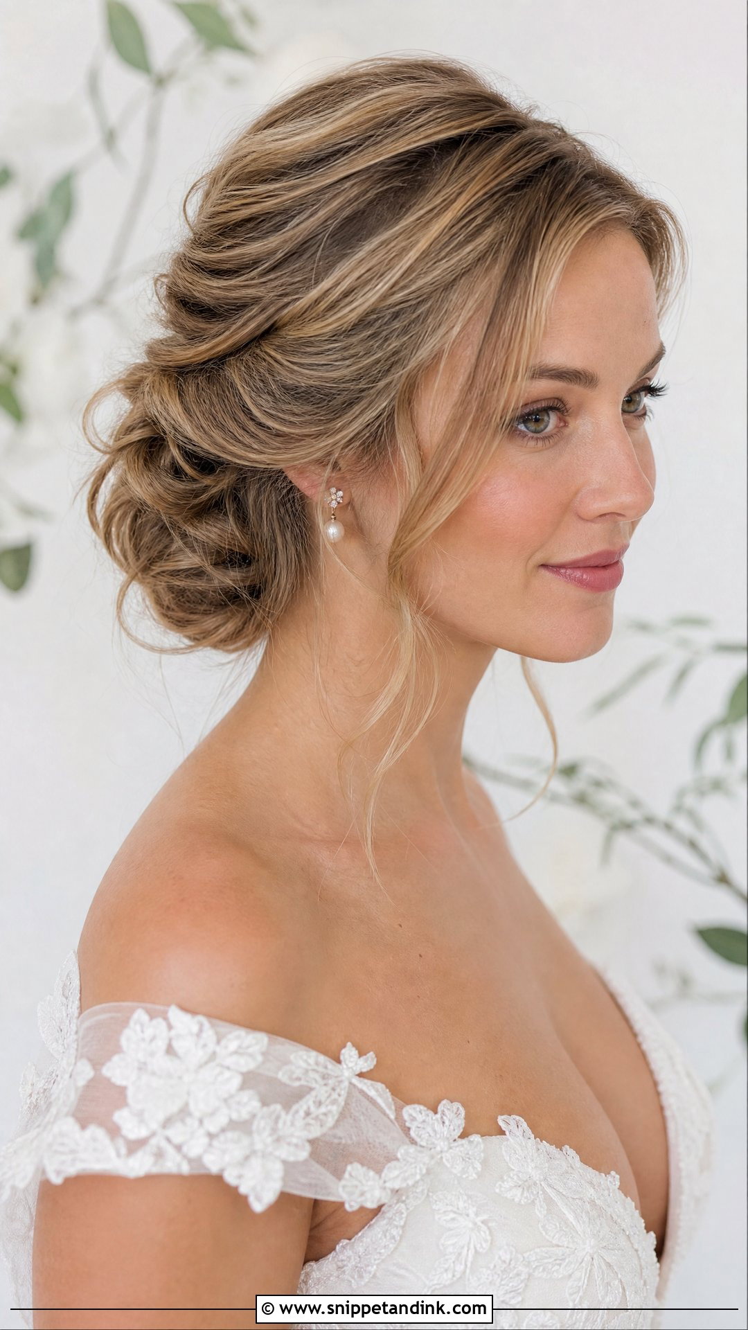 Textured Low Chignon Updo - Snippet and Ink - 20 Lauren Kyle Wedding Hair Ideas