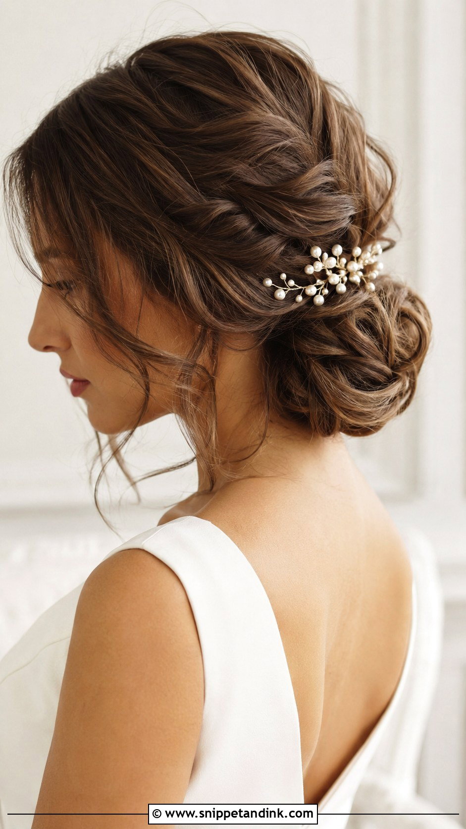 Textured Low Chignon Wedding Hairstyle - Snippet and Ink - 15 Lesbian Wedding Hairstyles