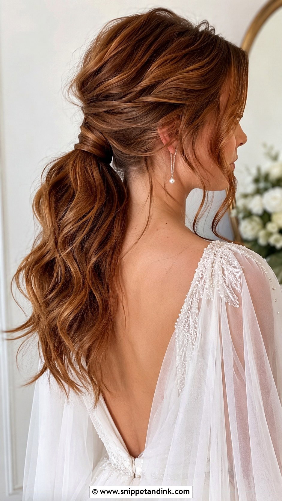 Textured Low Pony Bridal Hair - Snippet and Ink - 20 Low Pony Bridal Hair Ideas