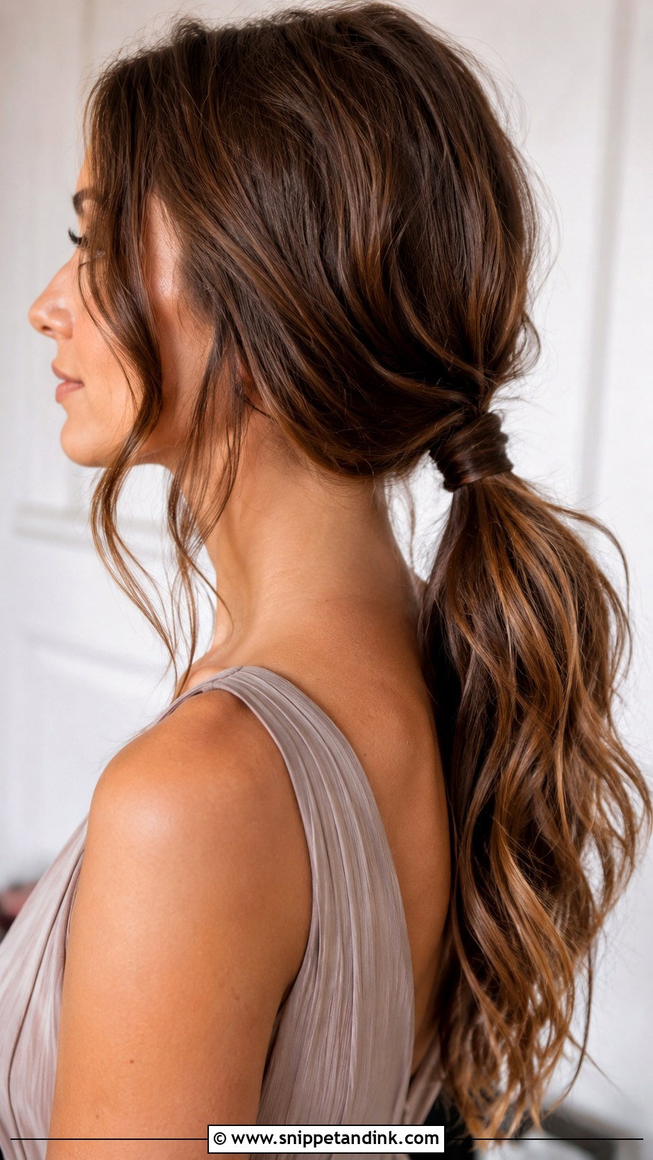 Textured Low Ponytail - Snippet and Ink - 25 Easy Wedding Guest Hair Ideas