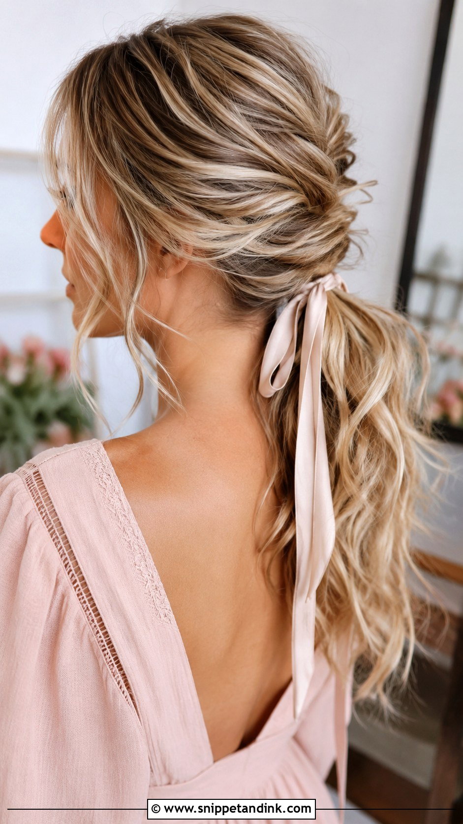 Textured Low Ponytail - Snippet and Ink - 25 Wedding Party Hairstyles