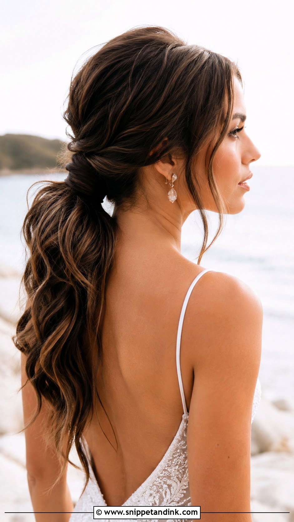 Textured Low Ponytail - Snippet and Ink - 20 Beachy Wedding Hair Ideas
