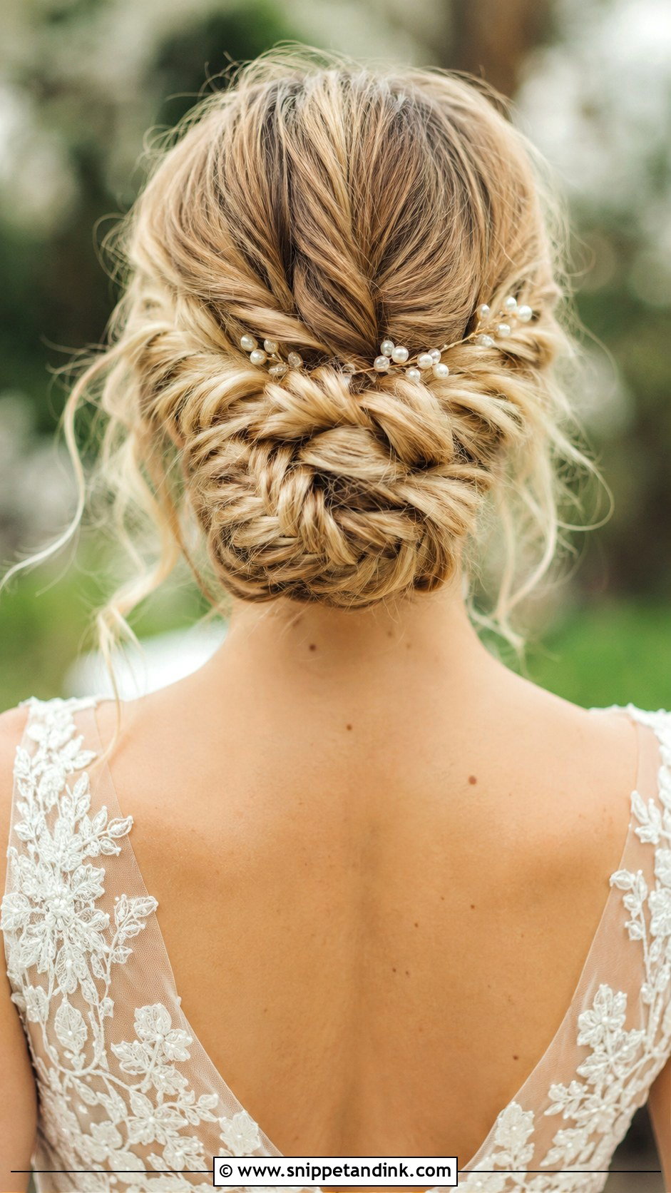 Textured Low Ponytail Updo - Snippet and Ink - 25 Bridal Updos for Medium Hair