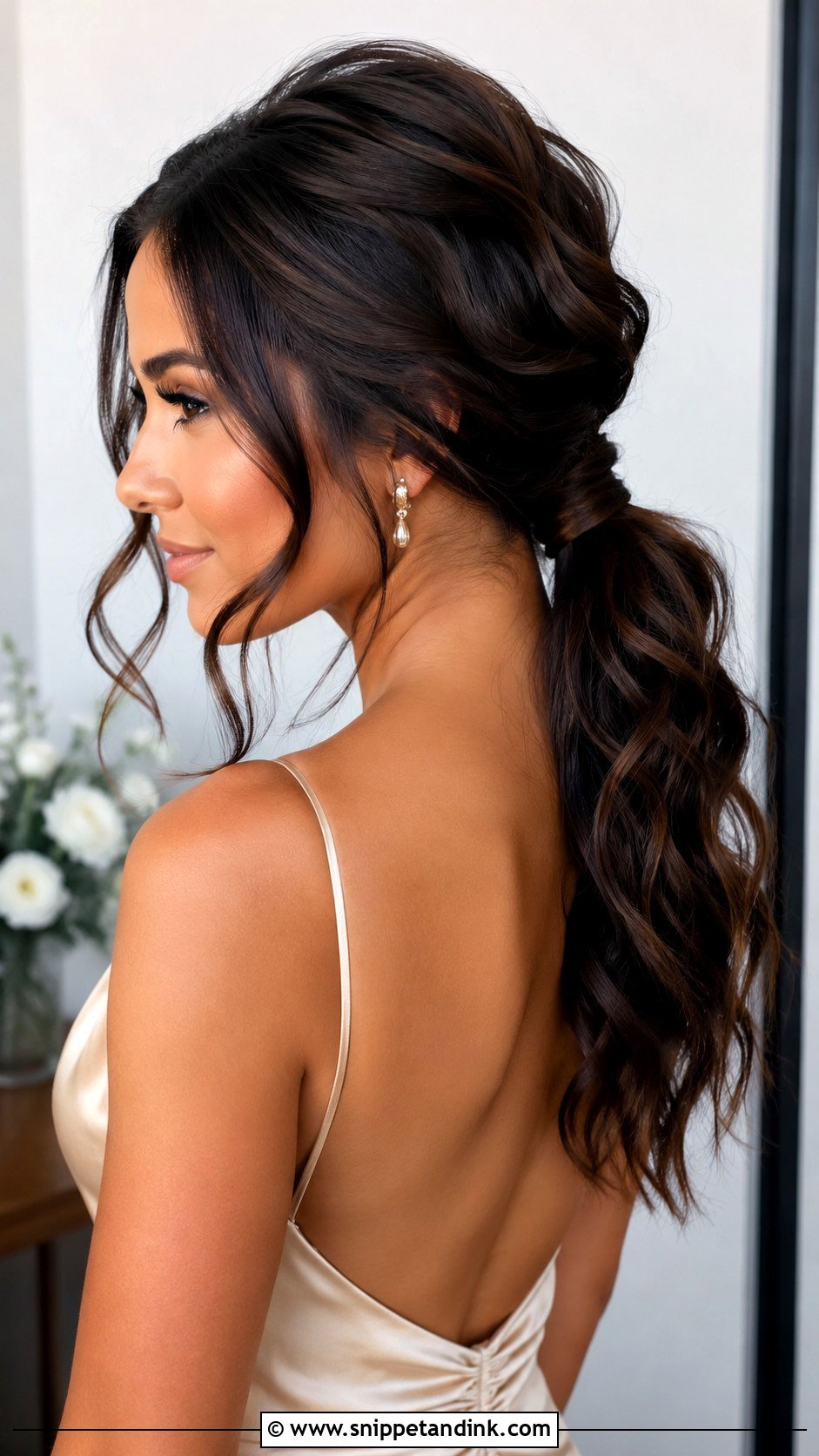 Textured Low Ponytail Wedding Guest Hair - Snippet and Ink - 15 Simple Hair Ideas for Wedding Guest