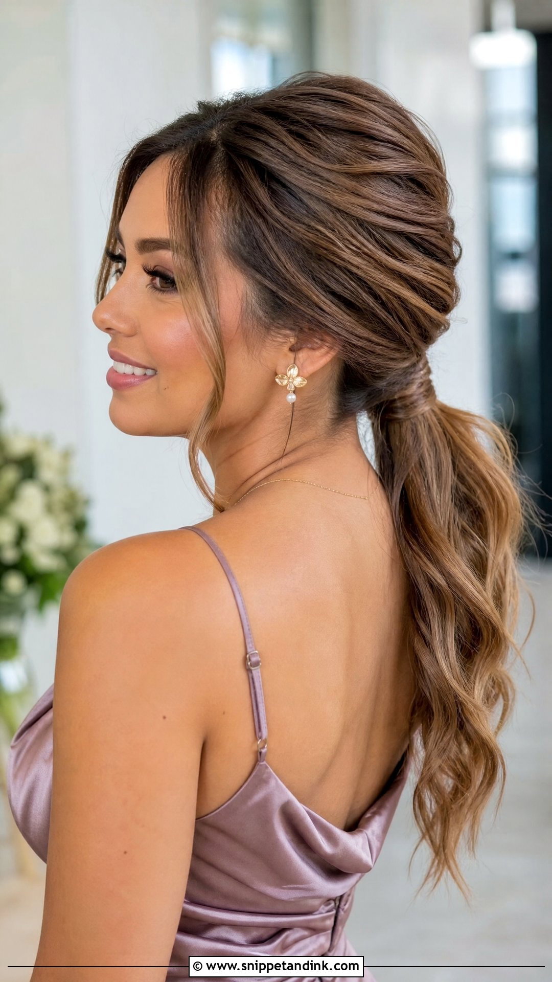Textured Low Ponytail Wedding Guest Hairstyle - Snippet and Ink - 15 Easy Wedding Guest Hairstyle Ideas
