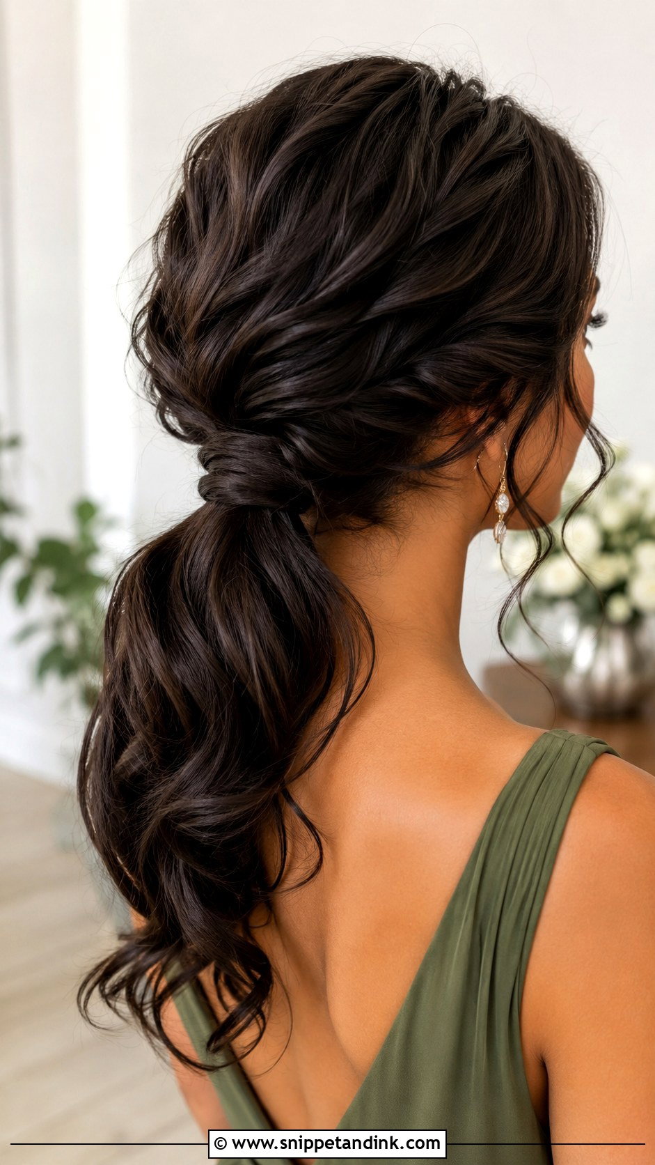 Textured Low Ponytail Wedding Hairstyle - Snippet and Ink - 25 Wedding Ponytail Hairstyles Bridesmaid