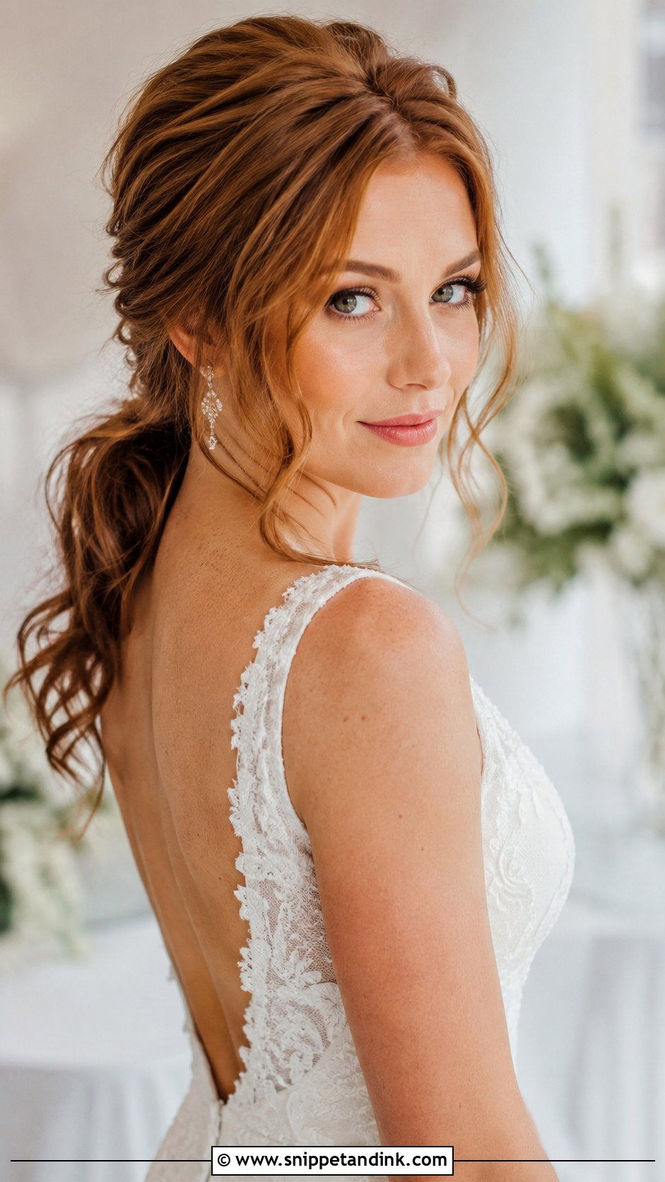 Textured Low Ponytail With Volume - Snippet and Ink - 30 Elegant Ponytail Wedding Hairstyles