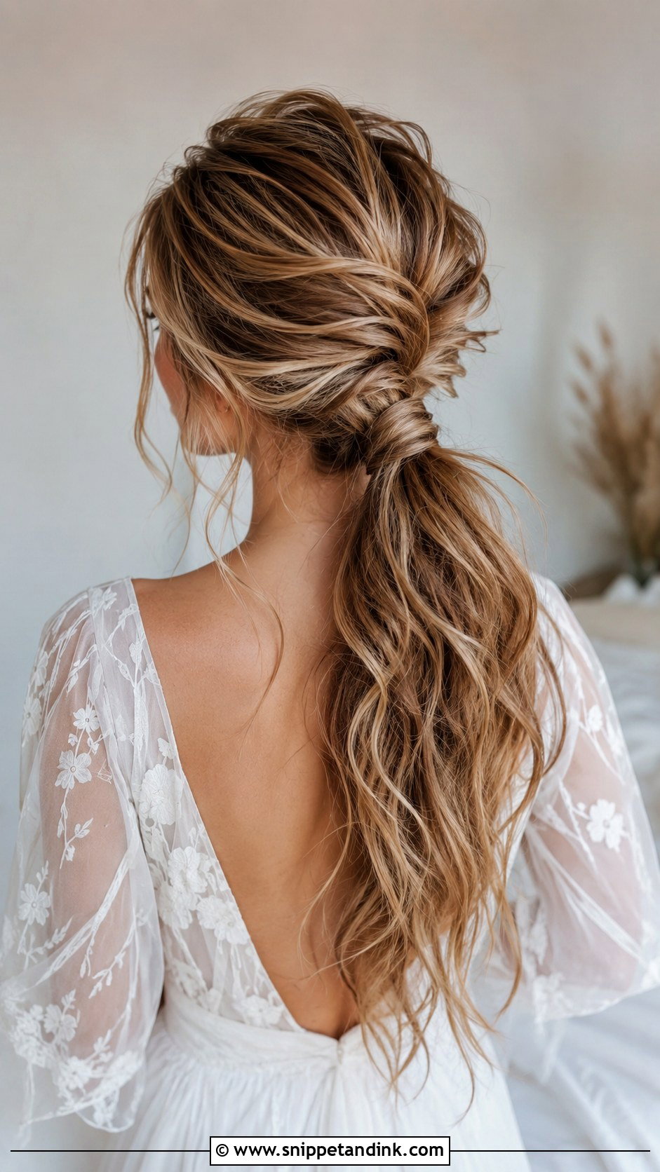 Textured Low Ponytail for Brides - Snippet and Ink - 20 Bridal Low Ponytail Ideas