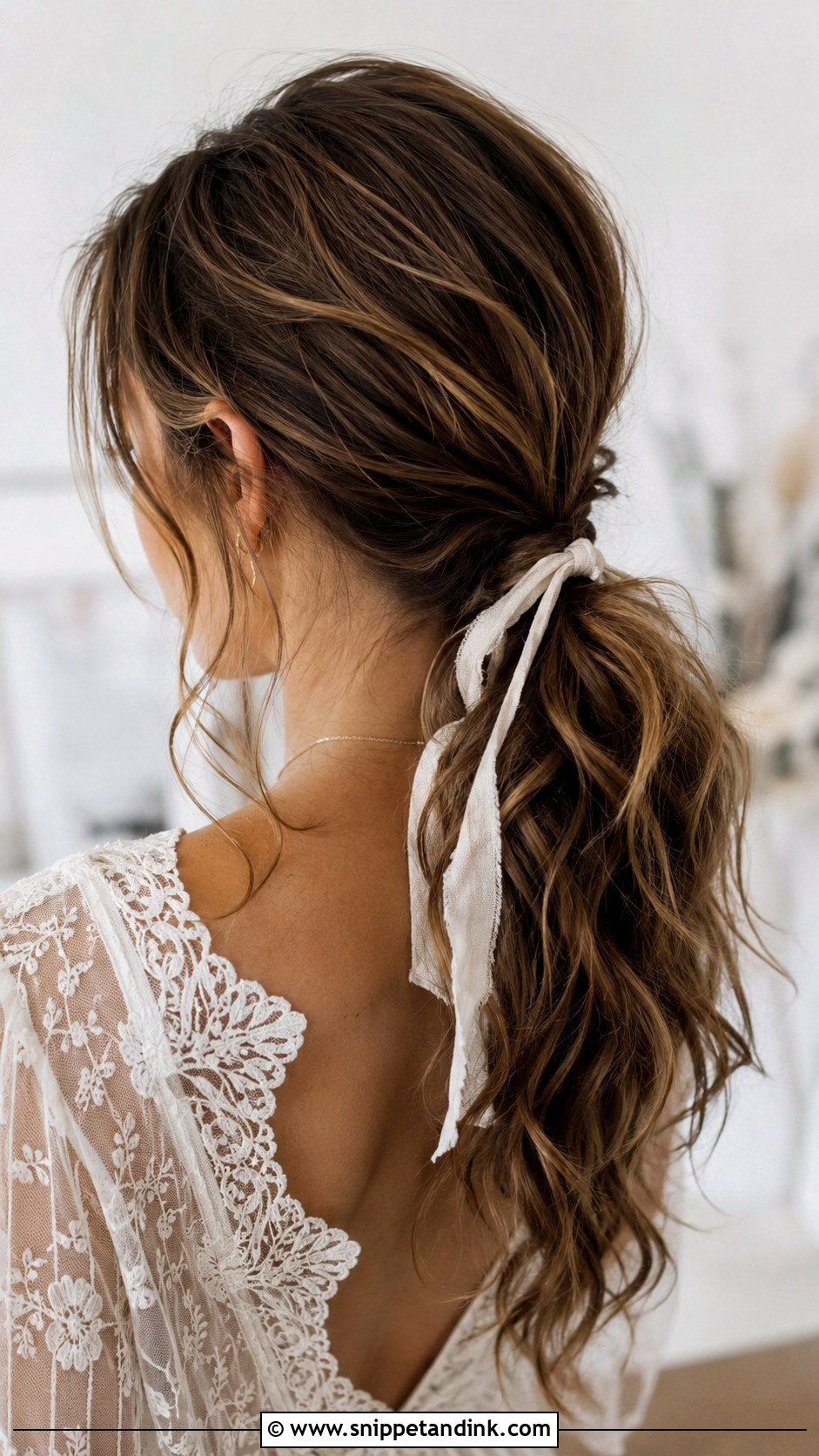 Textured Low Ponytail for Wedding - Snippet and Ink - 30 Ponytail Hairstyles for Wedding