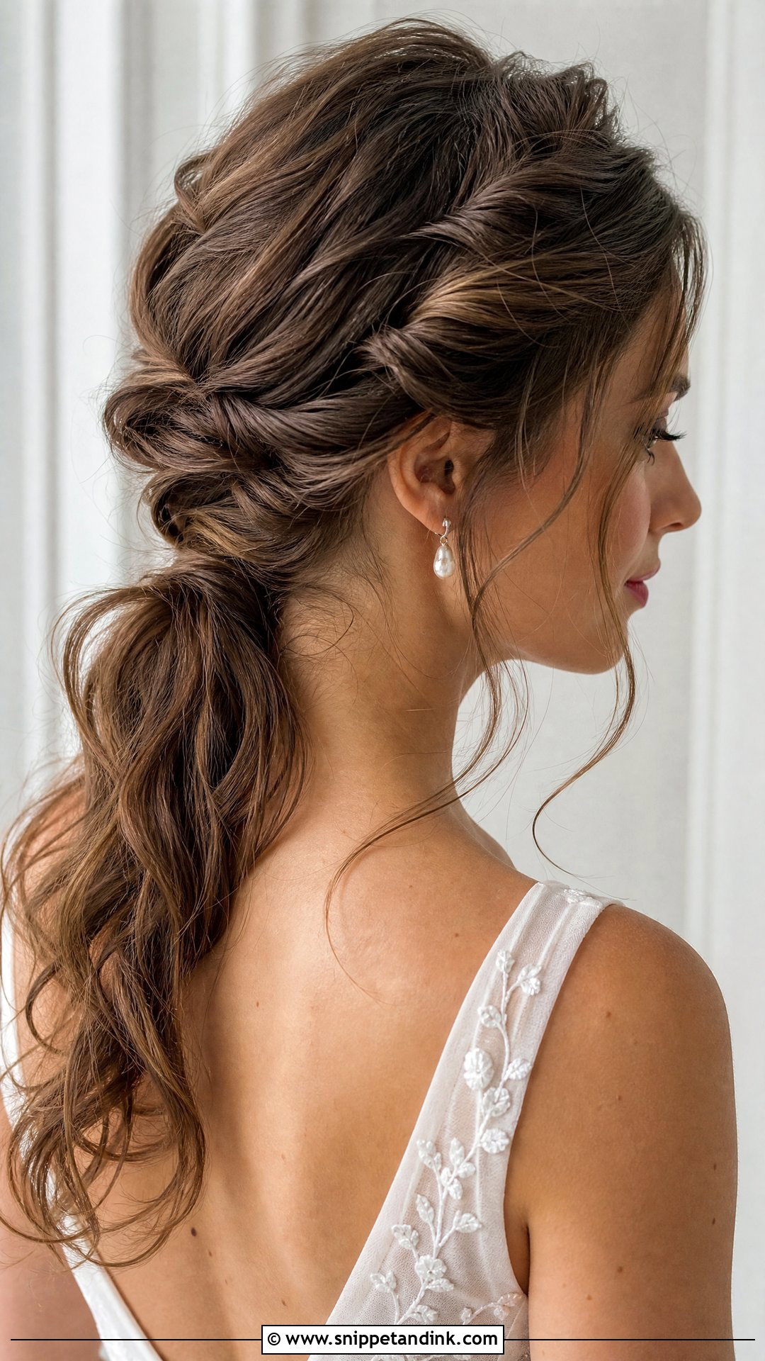 Textured Low Ponytail for Weddings - Snippet and Ink - 20 Wedding Low Ponytail Hairstyles
