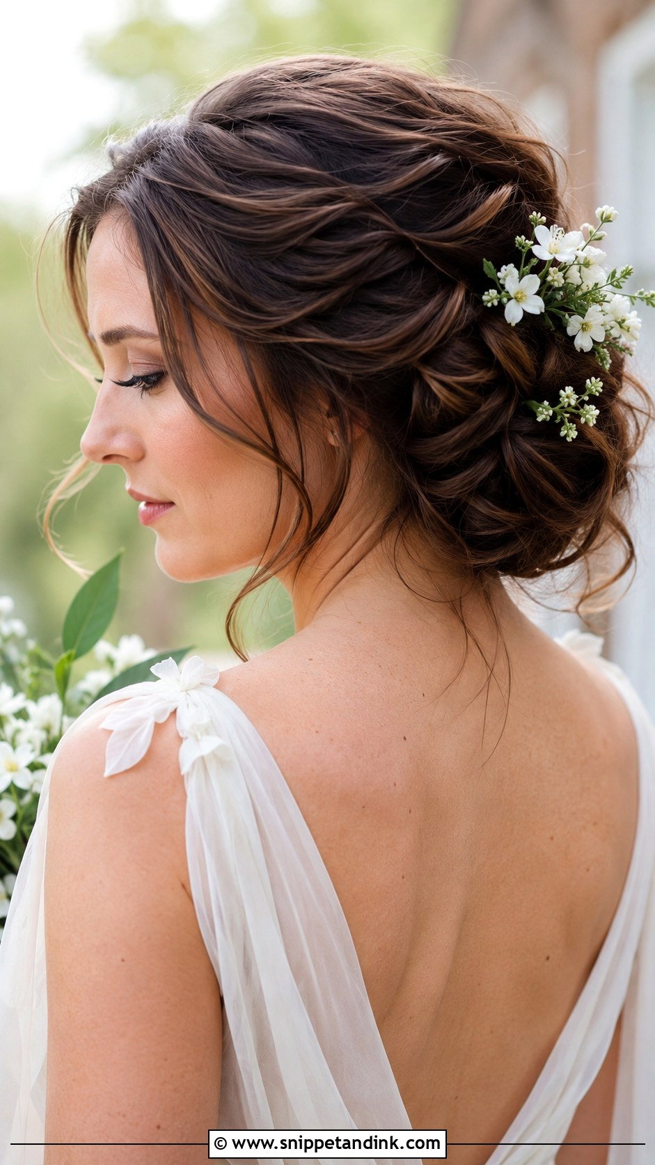 Textured Low Updo - Snippet and Ink - 20 Bridal Hairstyles Front Look