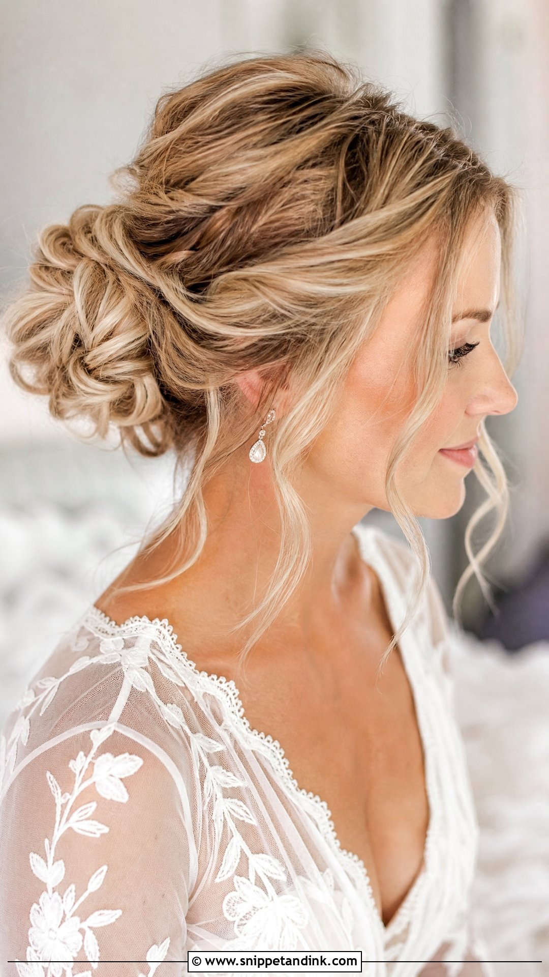 Textured Messy Bun - Snippet and Ink - 20 Timeless Wedding Hair Ideas