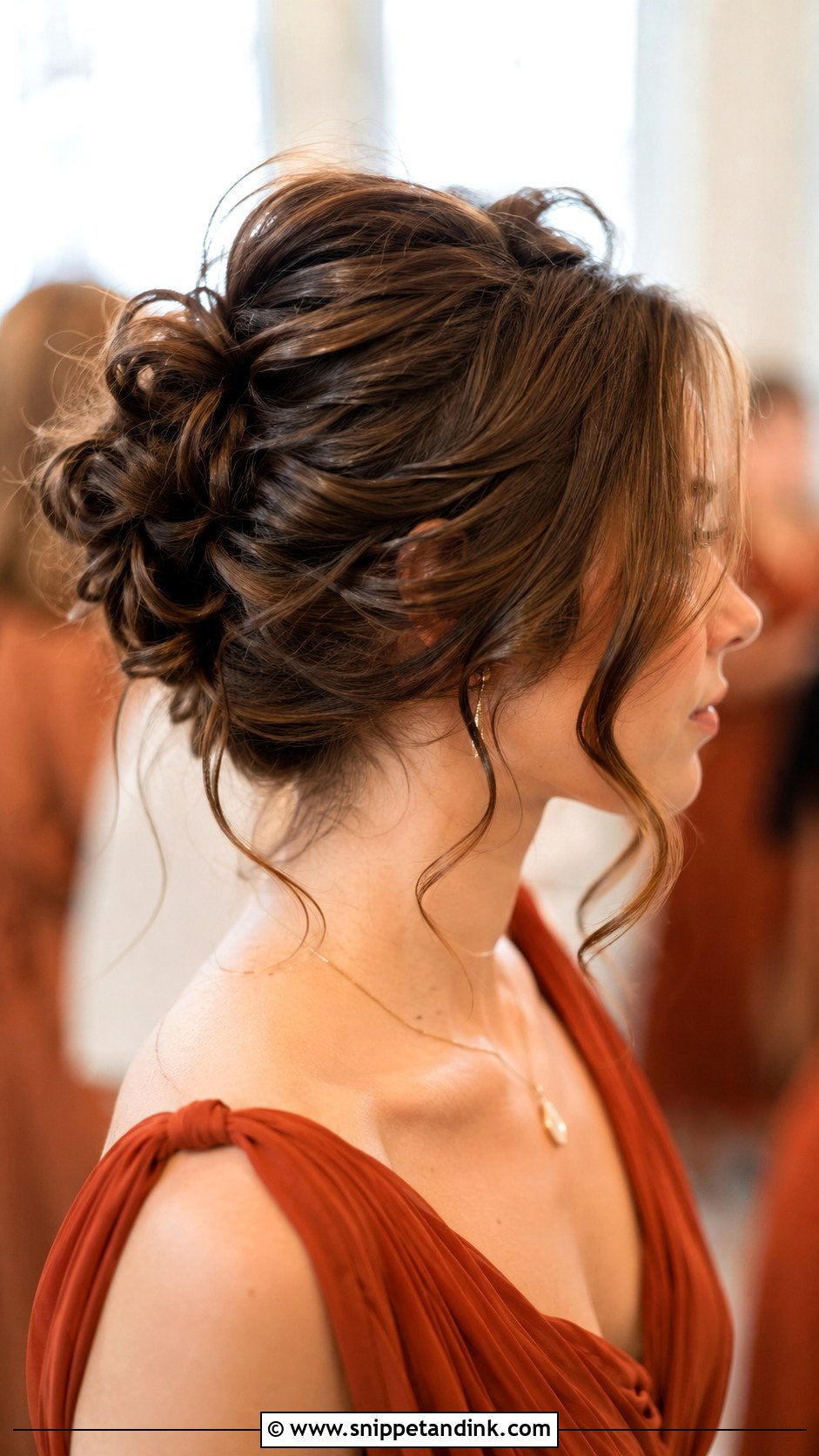 Textured Messy Bun - Snippet and Ink - 30 Bridemaids Hairstyles