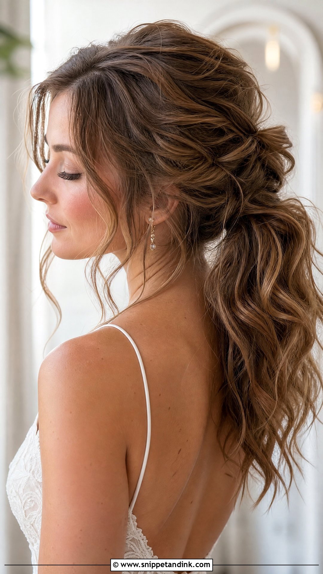 Textured Messy Wedding Ponytail - Snippet and Ink - 20 Party Pony Wedding Hairstyle Ideas